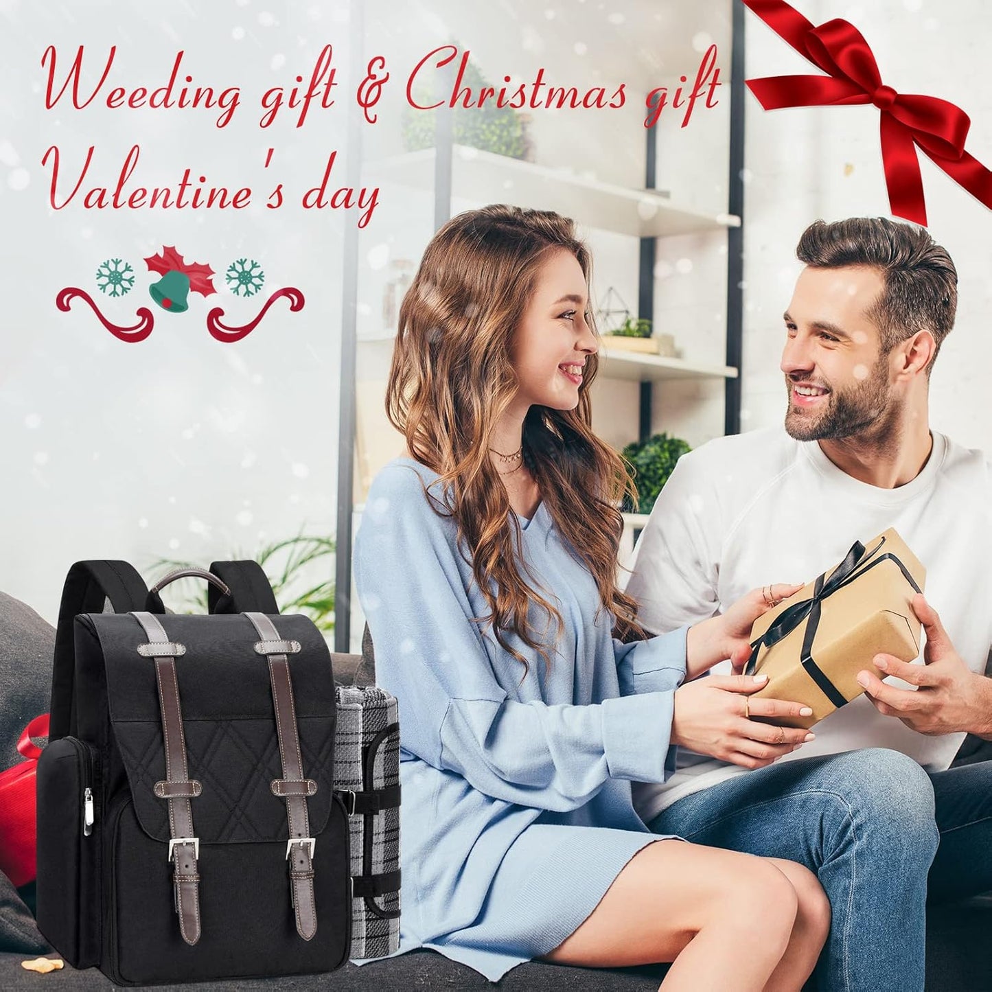 Picknickrucksack mit Kühltasche, 4 Person