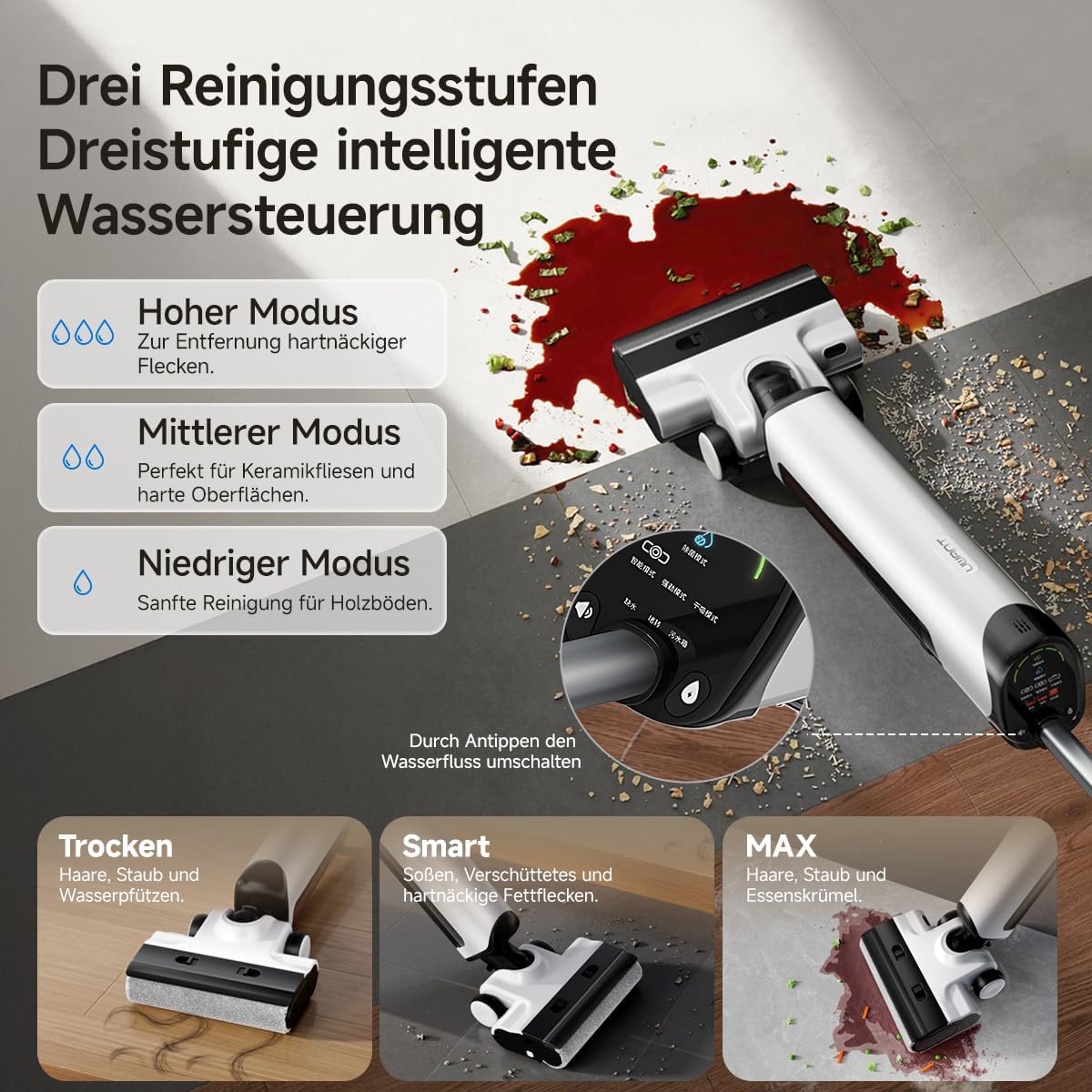 D500 Nass-Trockensauger mit Selbstreinigungsfunktion, Schwarz-weiss D500