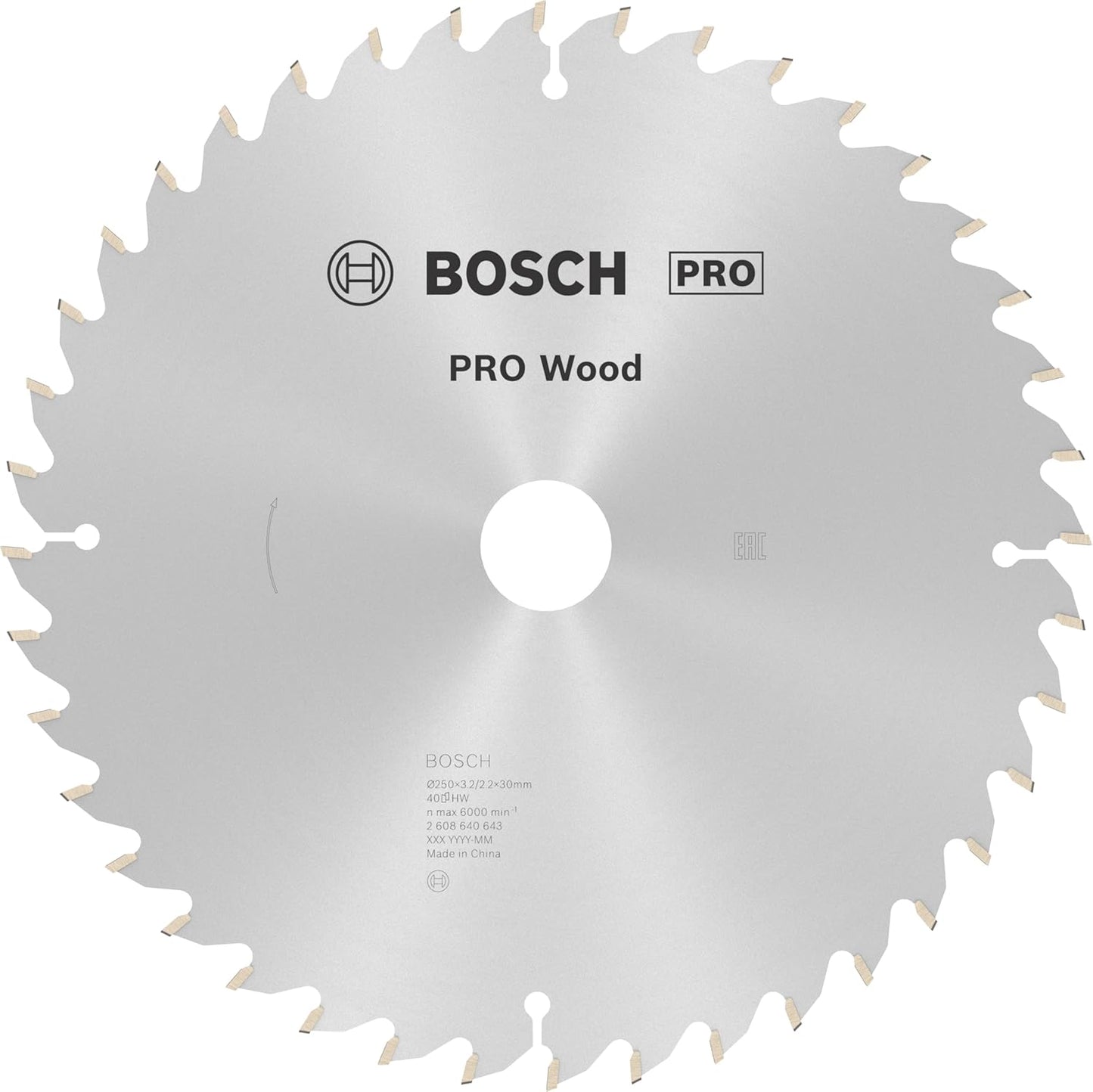 PRO Wood Kreissägeblatt, 250 x 3.2 x 30 mm, 250 x 3.2/2.2 x 30 mm 40 Zähne