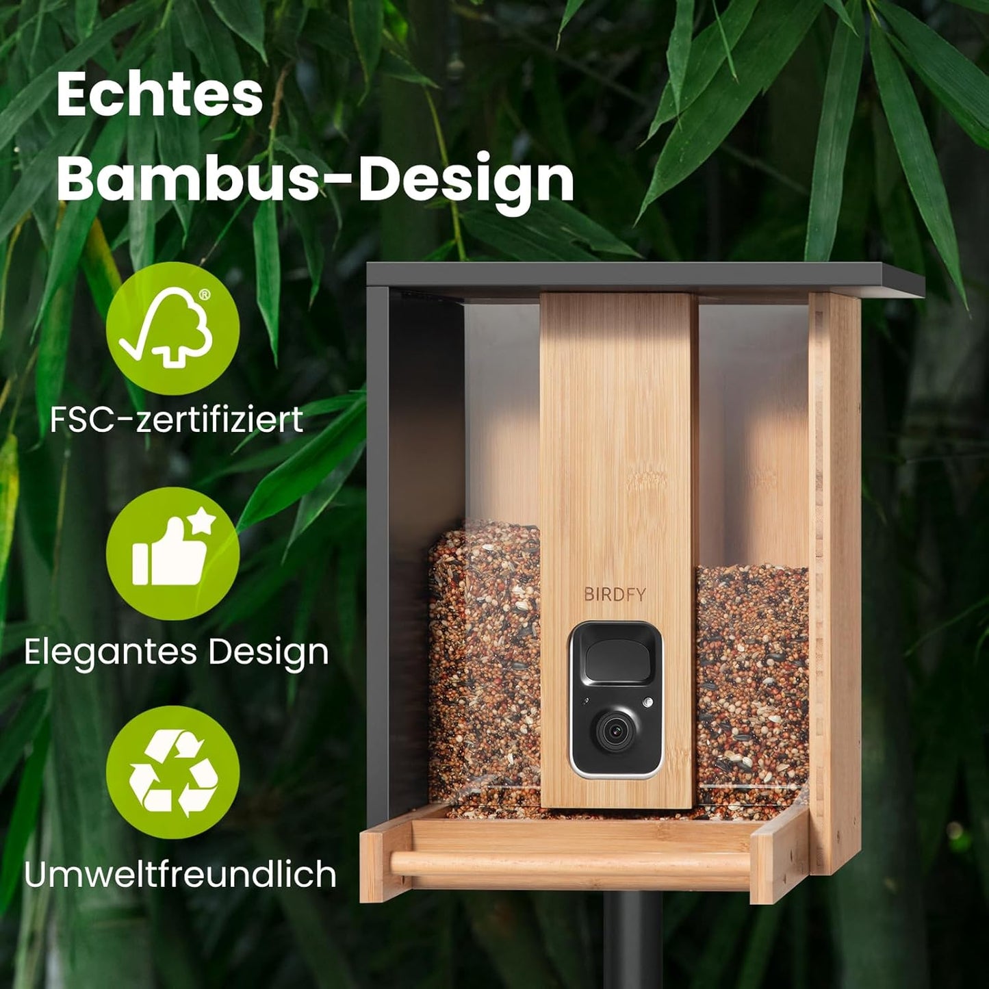 Vogelfutterhaus mit Kamera und Nachtsichtfunktion, AI by Subscription