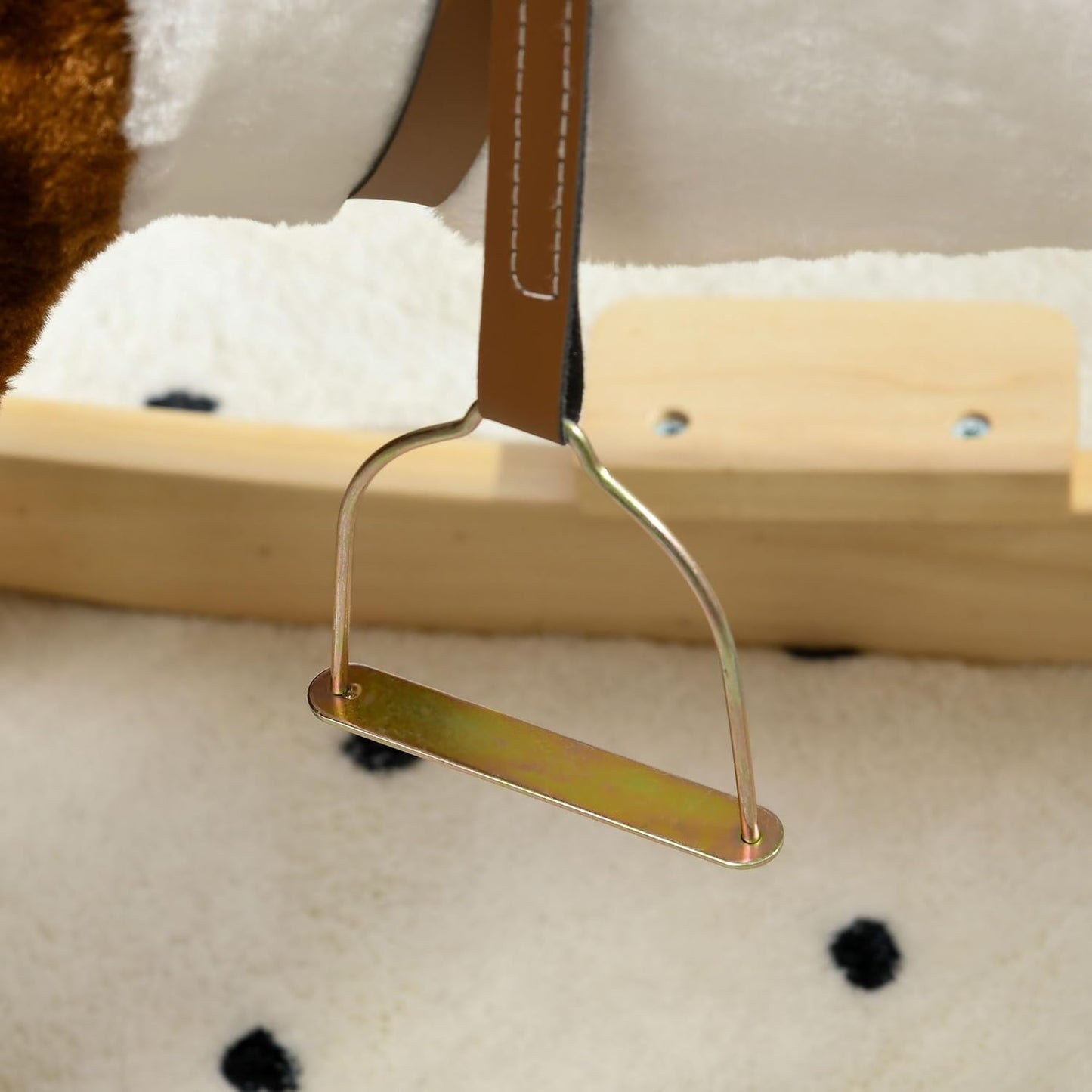 Schaukelpferd mit Soundeffekt und Haltegriffen, Braun