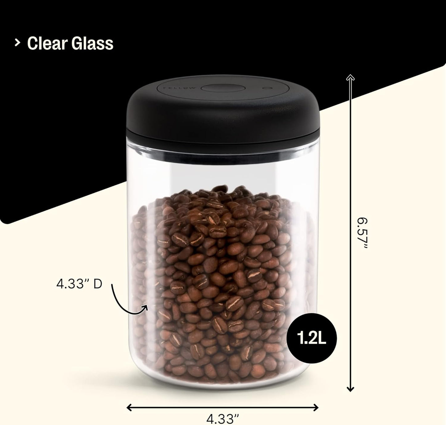 Atmos Vakuumbehälter mit integrierter Vakuumpumpe, Sauberes Glas / 1,2 Liter
