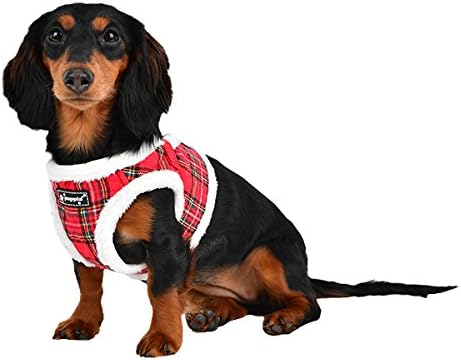 Blitzen Harness B Hundegeschirr, S Rot Kariert