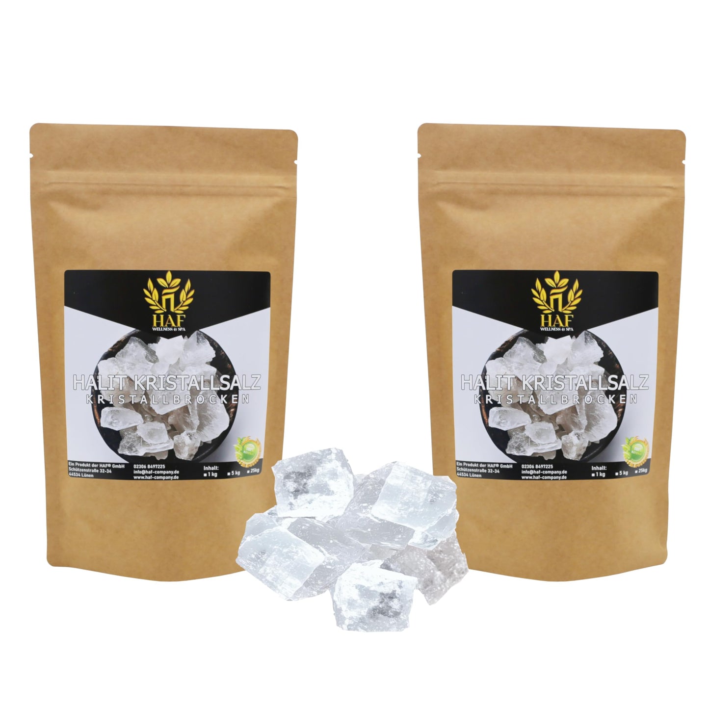 Halit Salzbrocken naturbelassen, 2 kg, 2 x 1 kg
