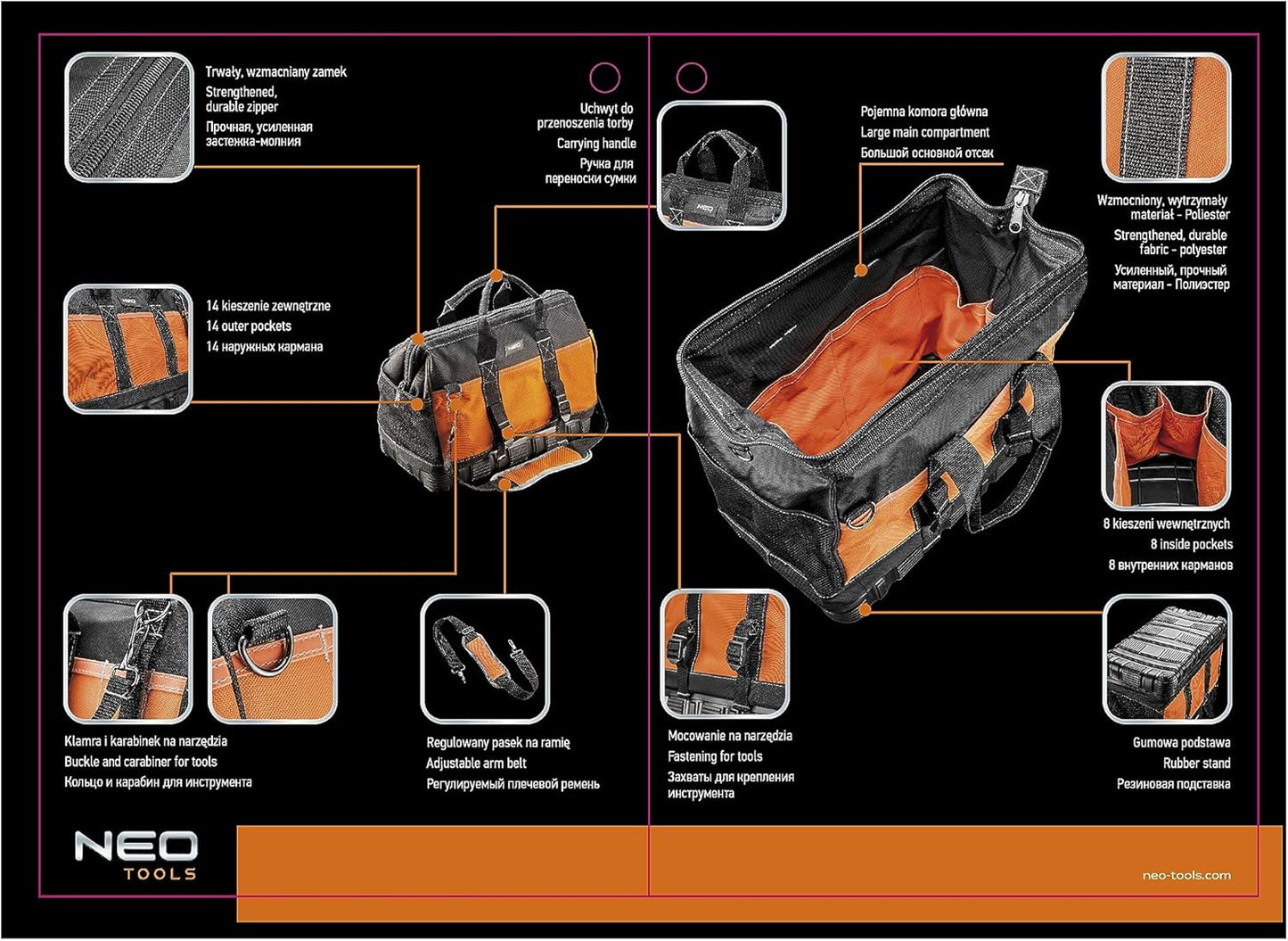 Werkzeugtasche 84-305, 40 x 33 x 22 cm (LxHxW)