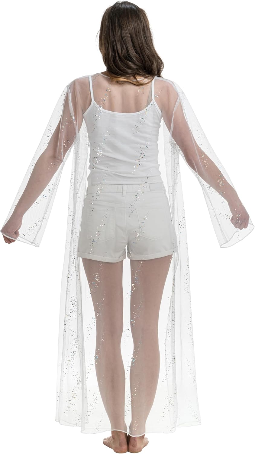 Transparente Festival-Jacke mit Glitzer-Effekt, Weiss