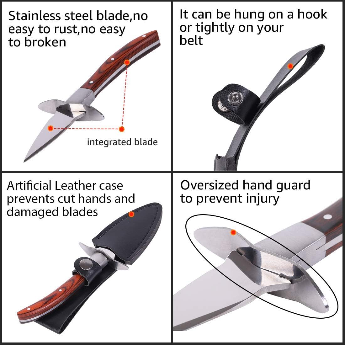Austernmesser-Set mit Handschuh, 1 Knife+L glove