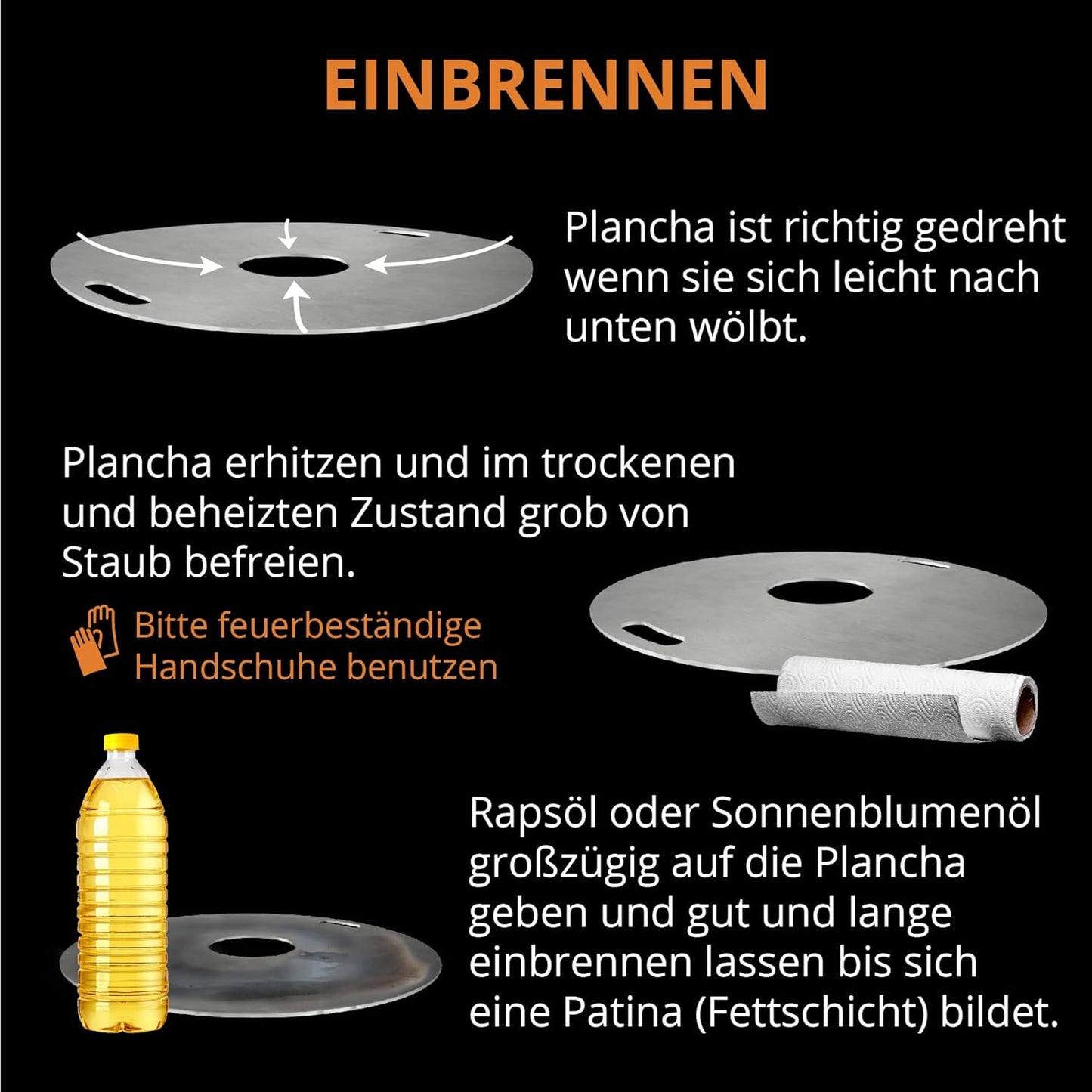 Feuerschale mit Feuerplatte, Feuerschale 55cm mit Feuerplatte 69cm
