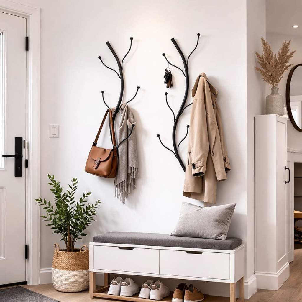 2er-Set Wandgarderobe Flora mit Haken