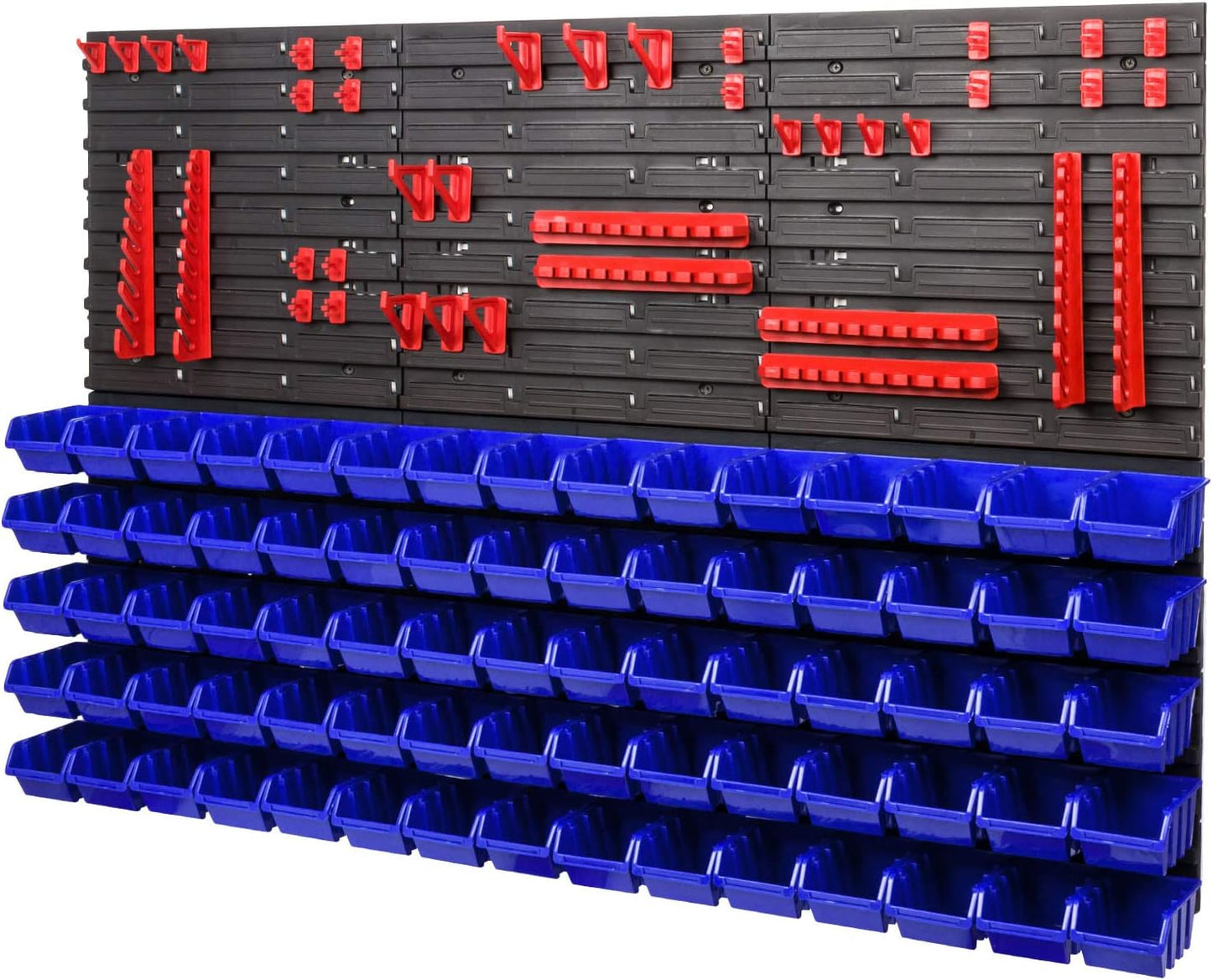Werkzeugwand mit Stapelboxen, 1158 x 780 mm / Blau
