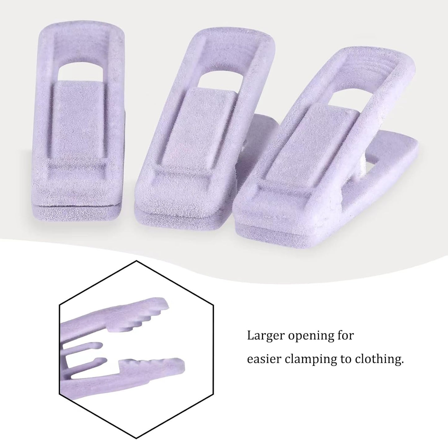 Samt-Kleiderbügel-Clips, 24pc Hellviolett