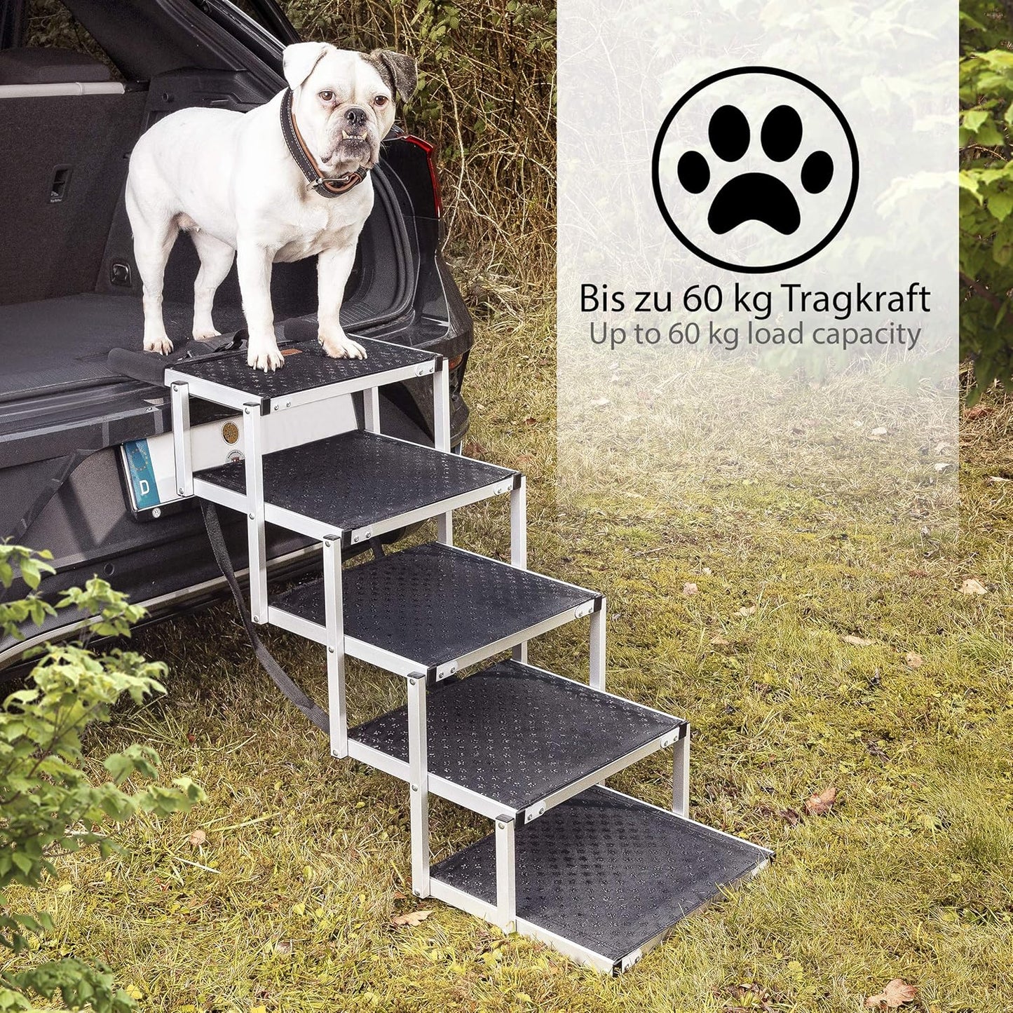 Faltbare Hundetreppe mit 6 Stufen bis 60 kg, 6 Stufen