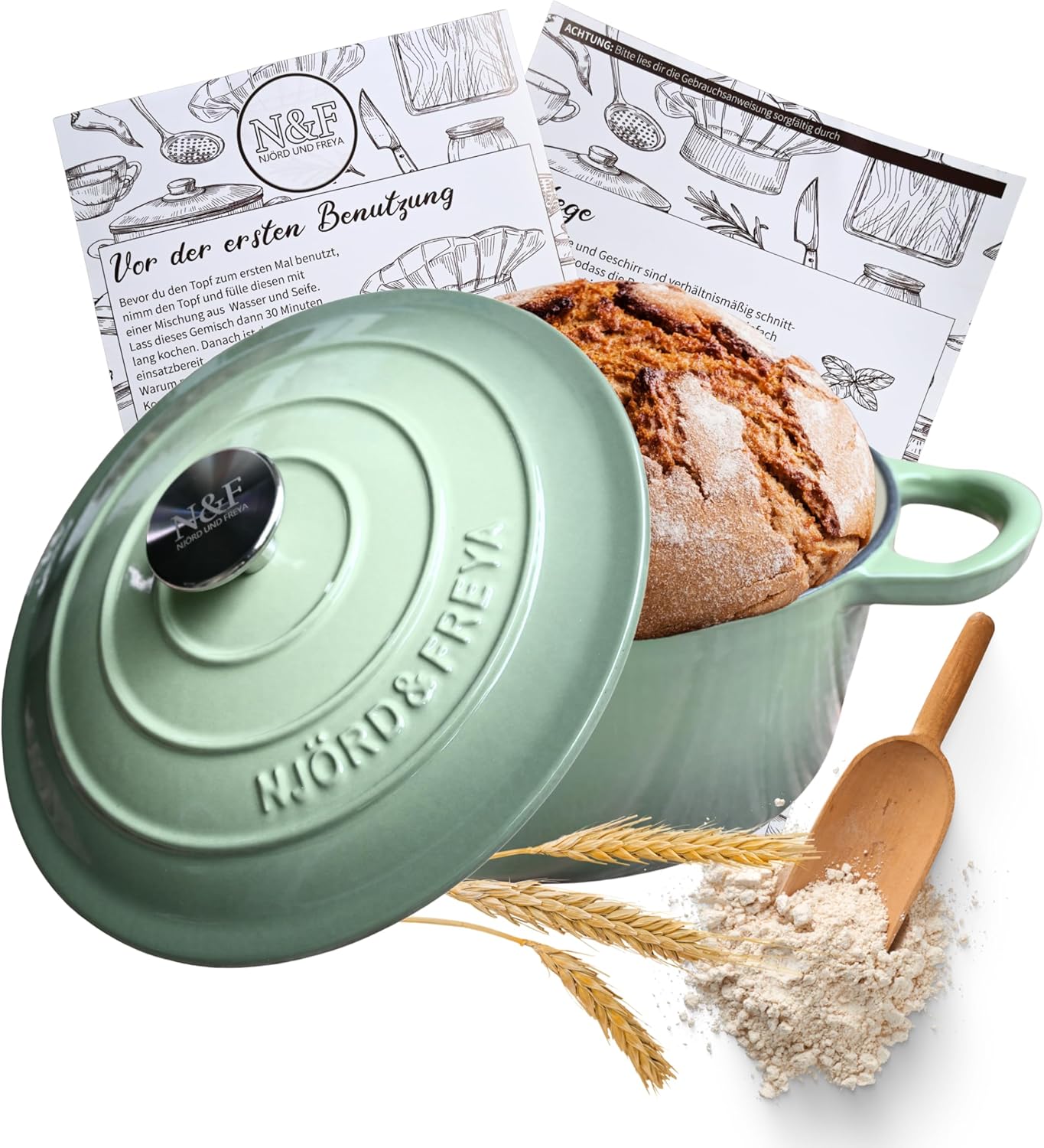 Brotbacktopf, Mintgrün