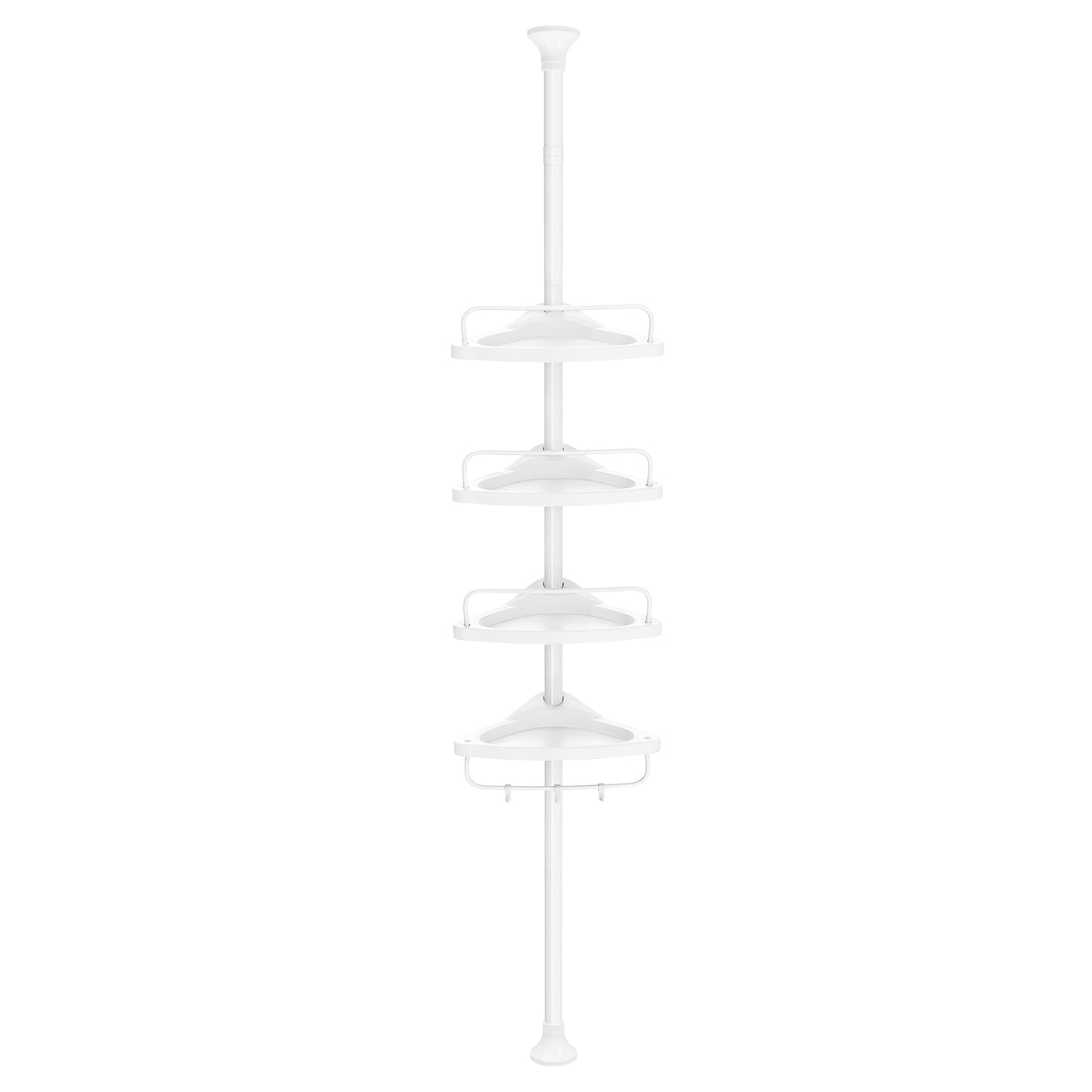 Teleskop-Duschregal mit 4 Ablagen (85-305 cm), Weiss/Flyaway Orchidee