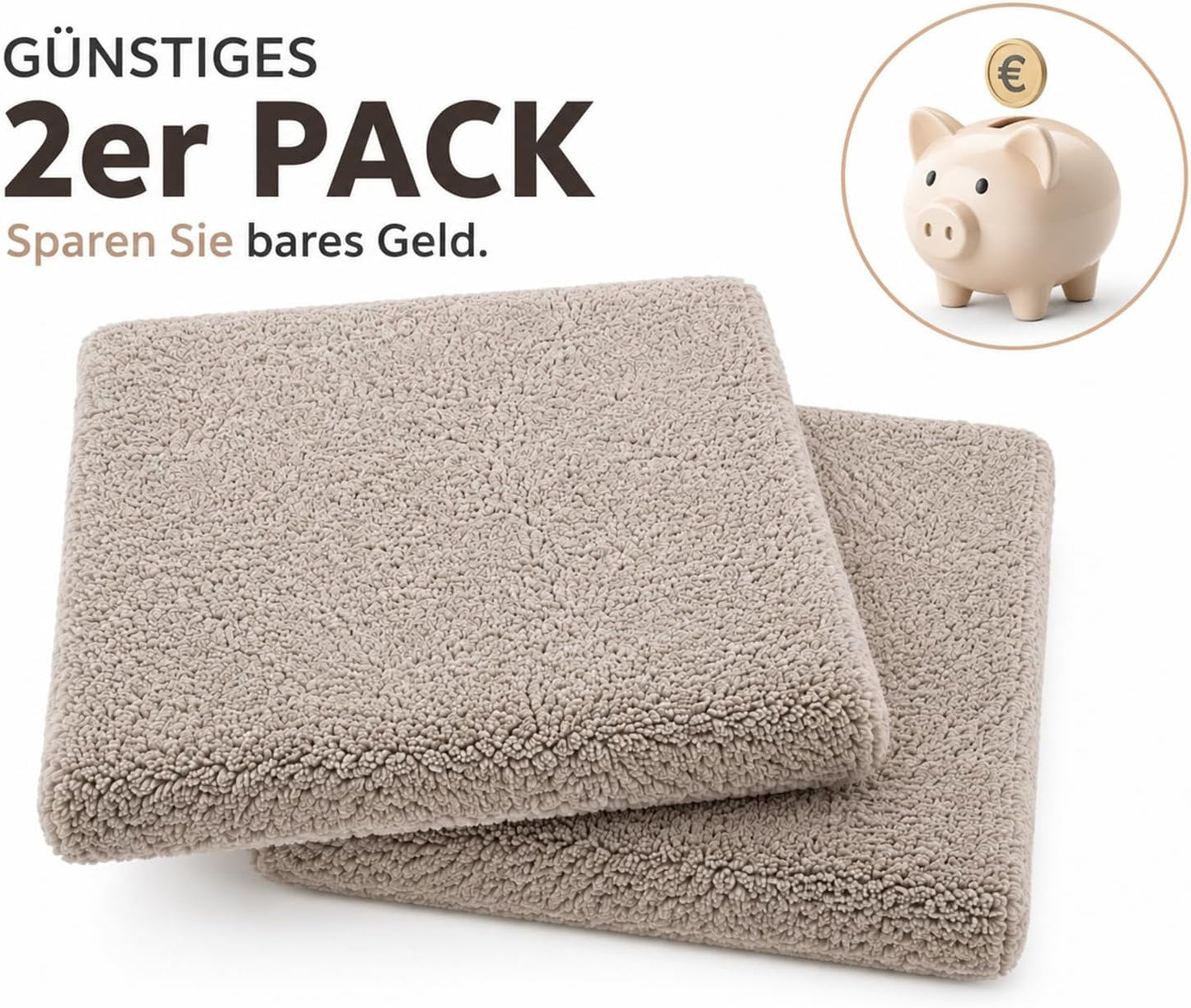 Sherpa Sitzkissen-Set (2 Stück) für Stühle, 2er Set Sherpa Taupe