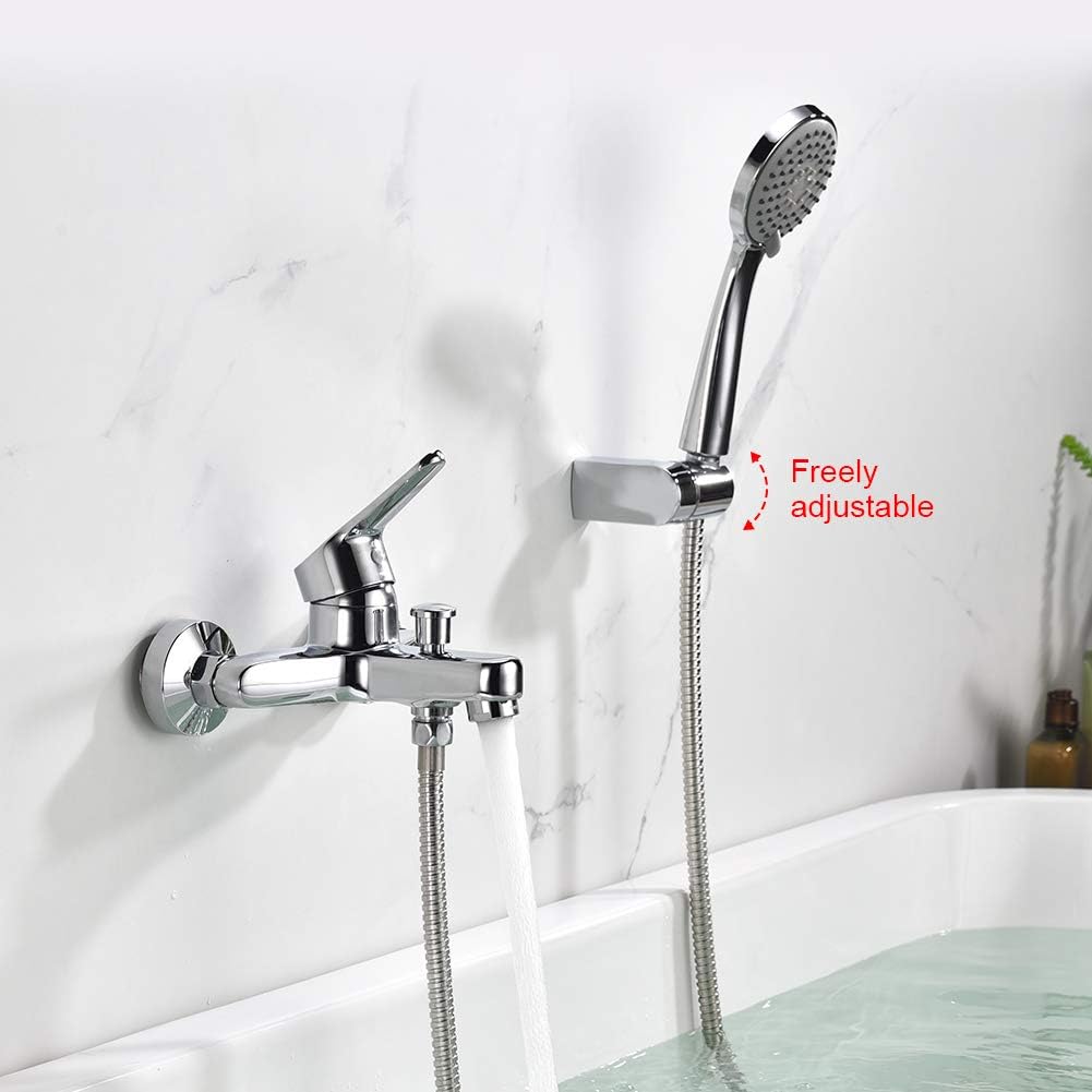 Roma Einhand Badewannenarmatur mit Duschkopf und Schlauch, Mit Duschkopf Badewanne