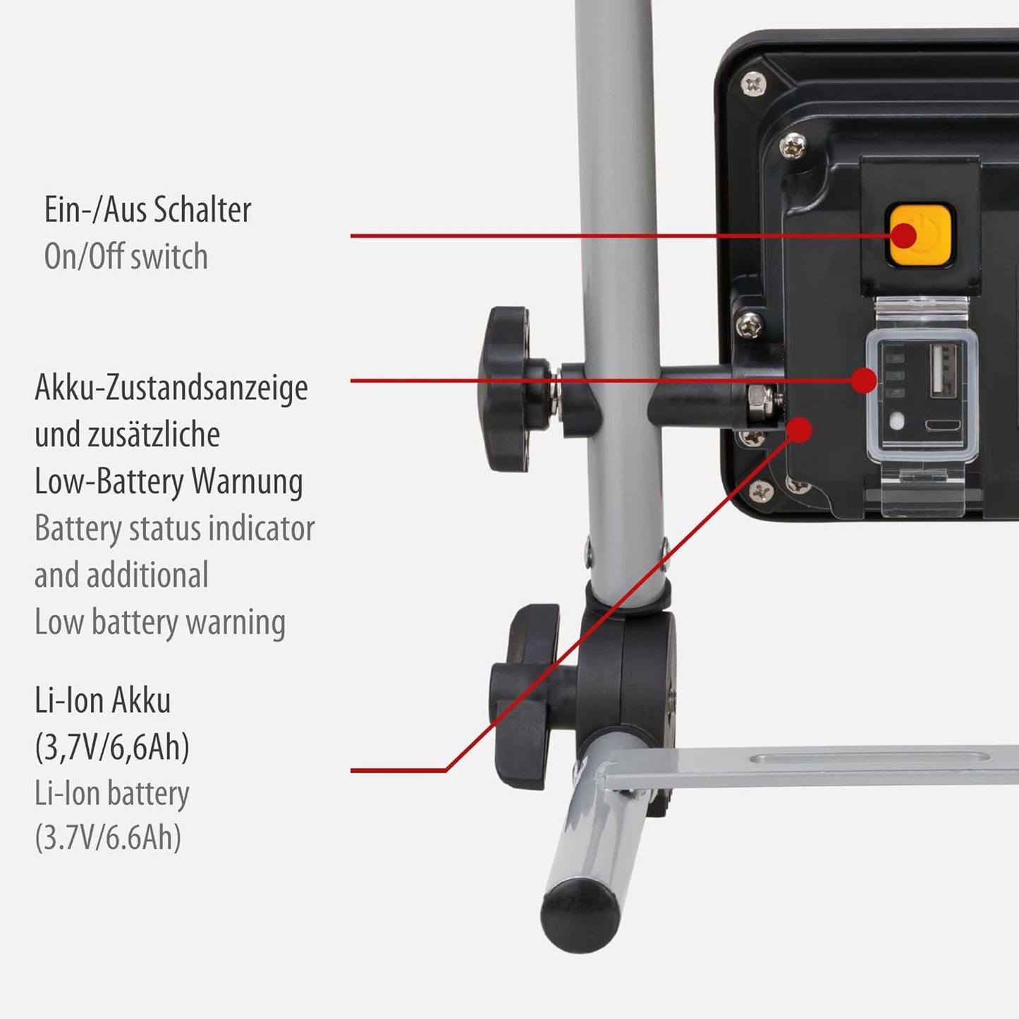 Akku-Baustrahler EL 2000 MA, 20W/2150lm mit Akku
