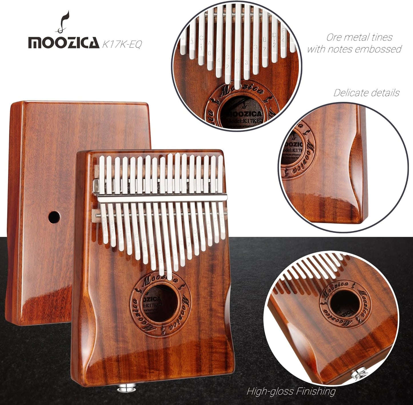 Kalimba mit Tonabnehmer, K17K-EQ