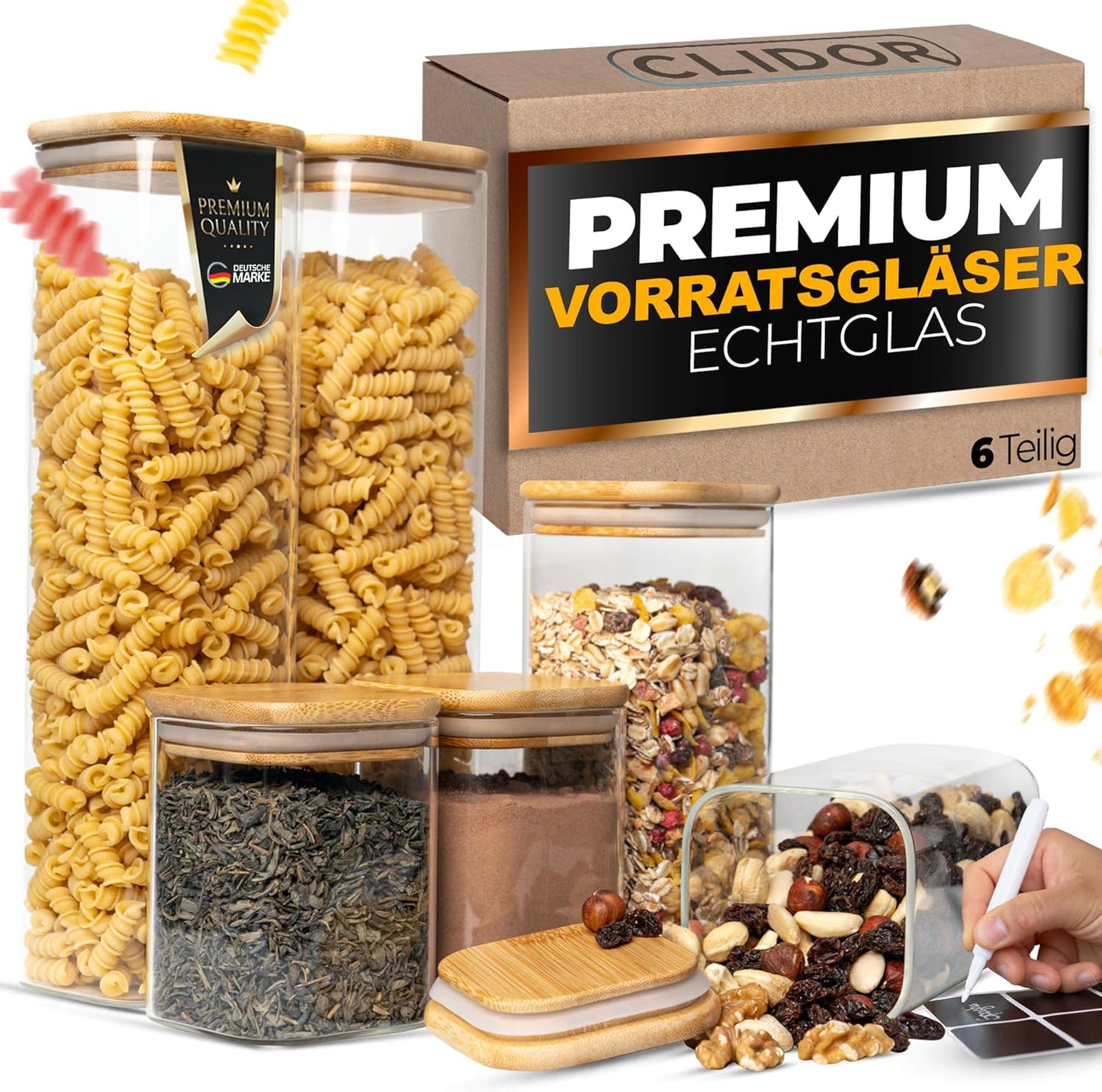 6-teiliges Vorratsgläser-Set, 6er Set