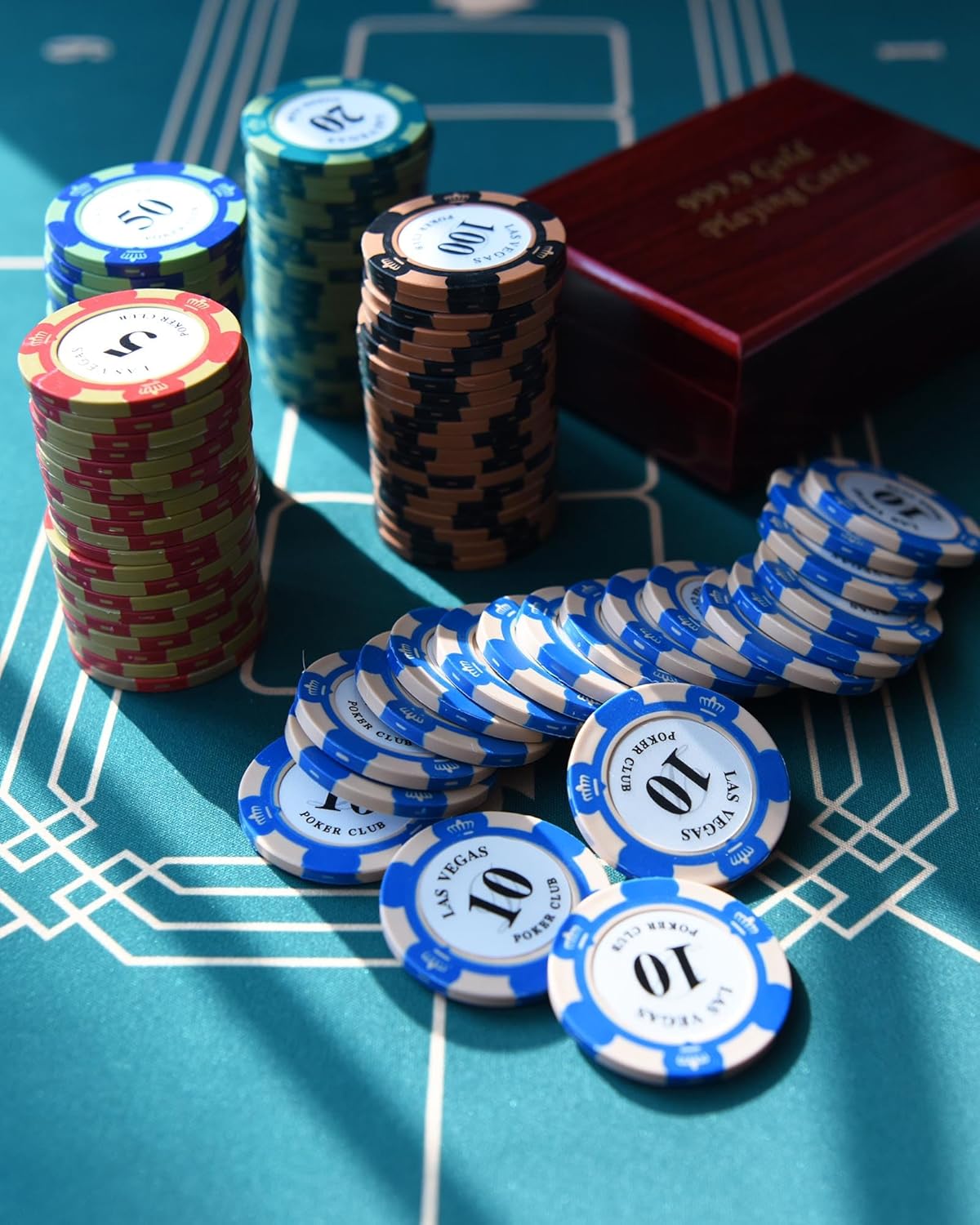 Pokerchip-Set mit Tonchips 100 Stück