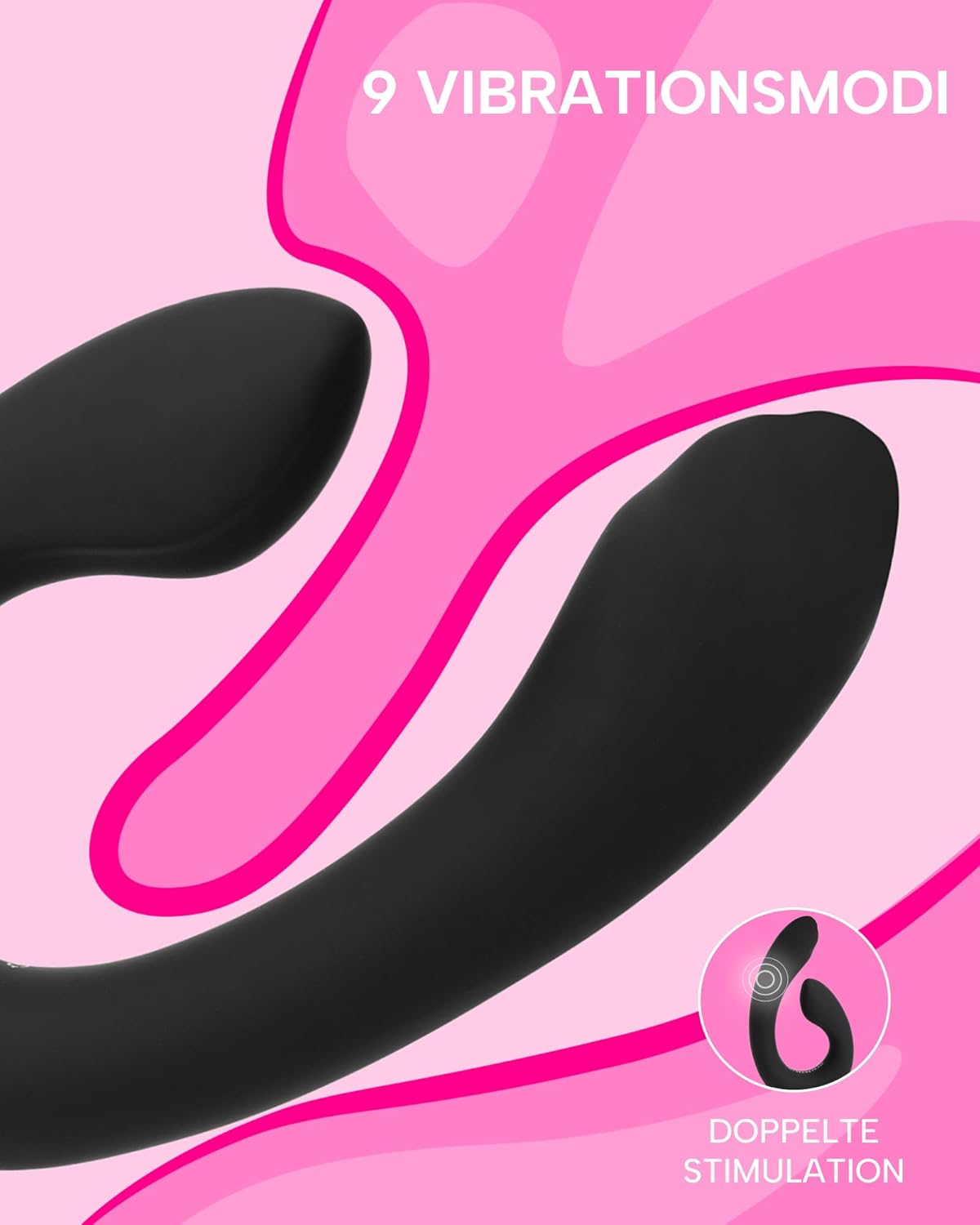 Doppel-Vibrator für Paare und Solo-Vergnügen, Schwarz