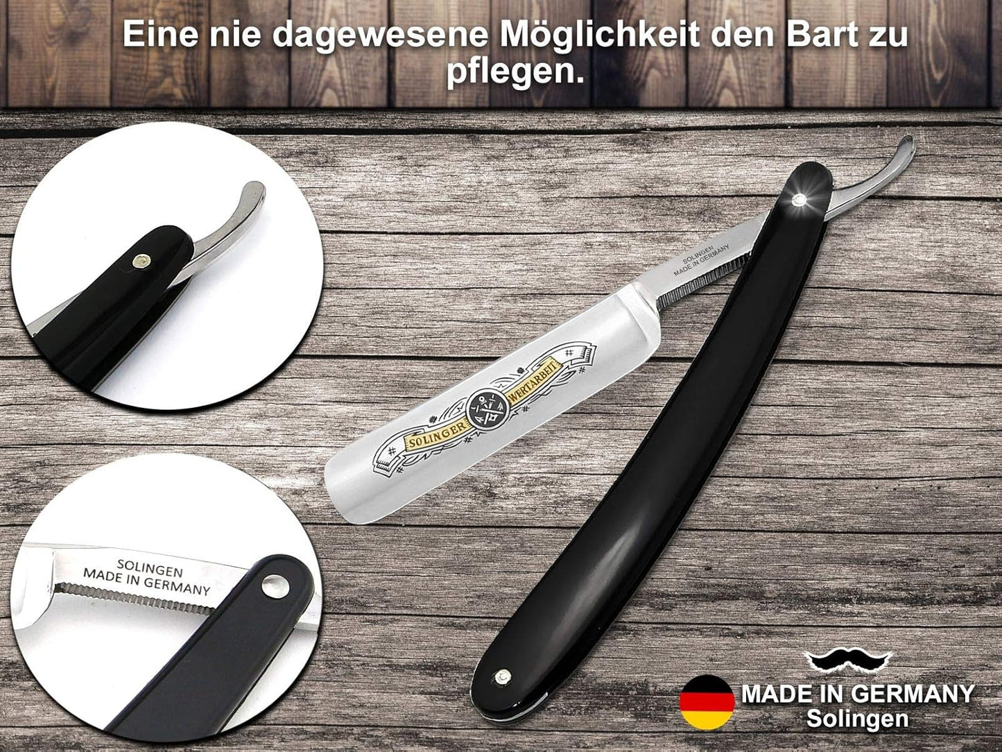 Rasiermesser-Set zur Nassrasur mit Streichriemen