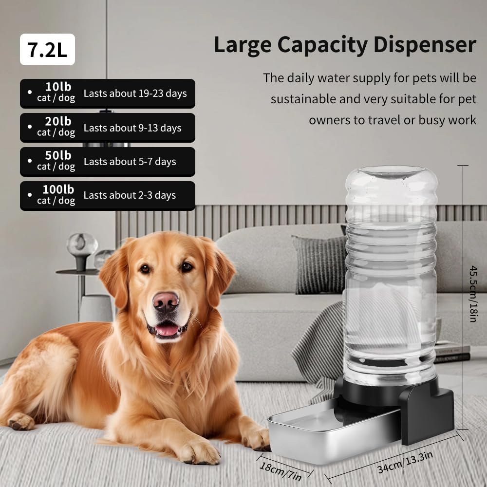 Automatischer Hundewasserspender, 7.2L+Matte