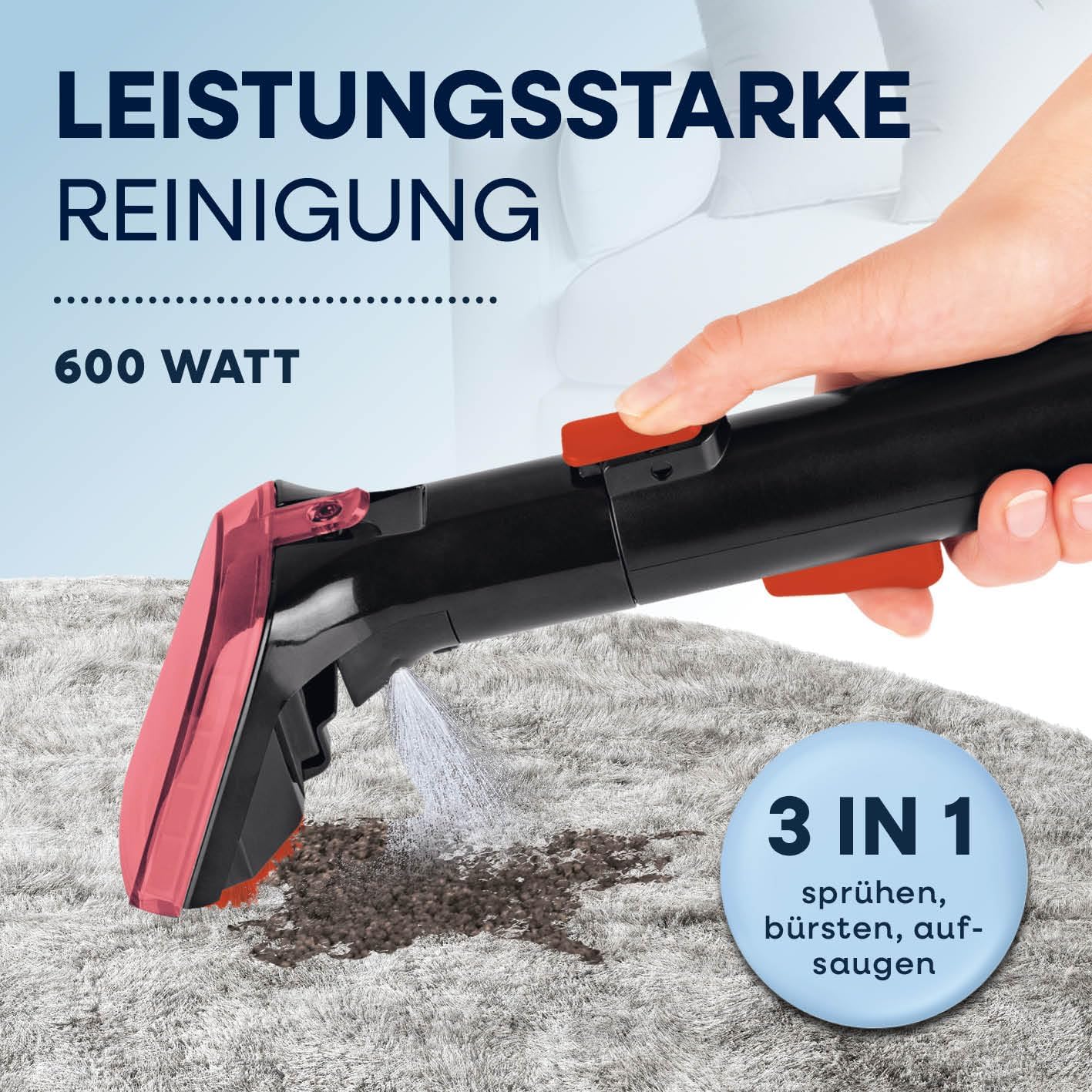 Polster- und Teppichreiniger Pro Power, Rot Pro Power 600W