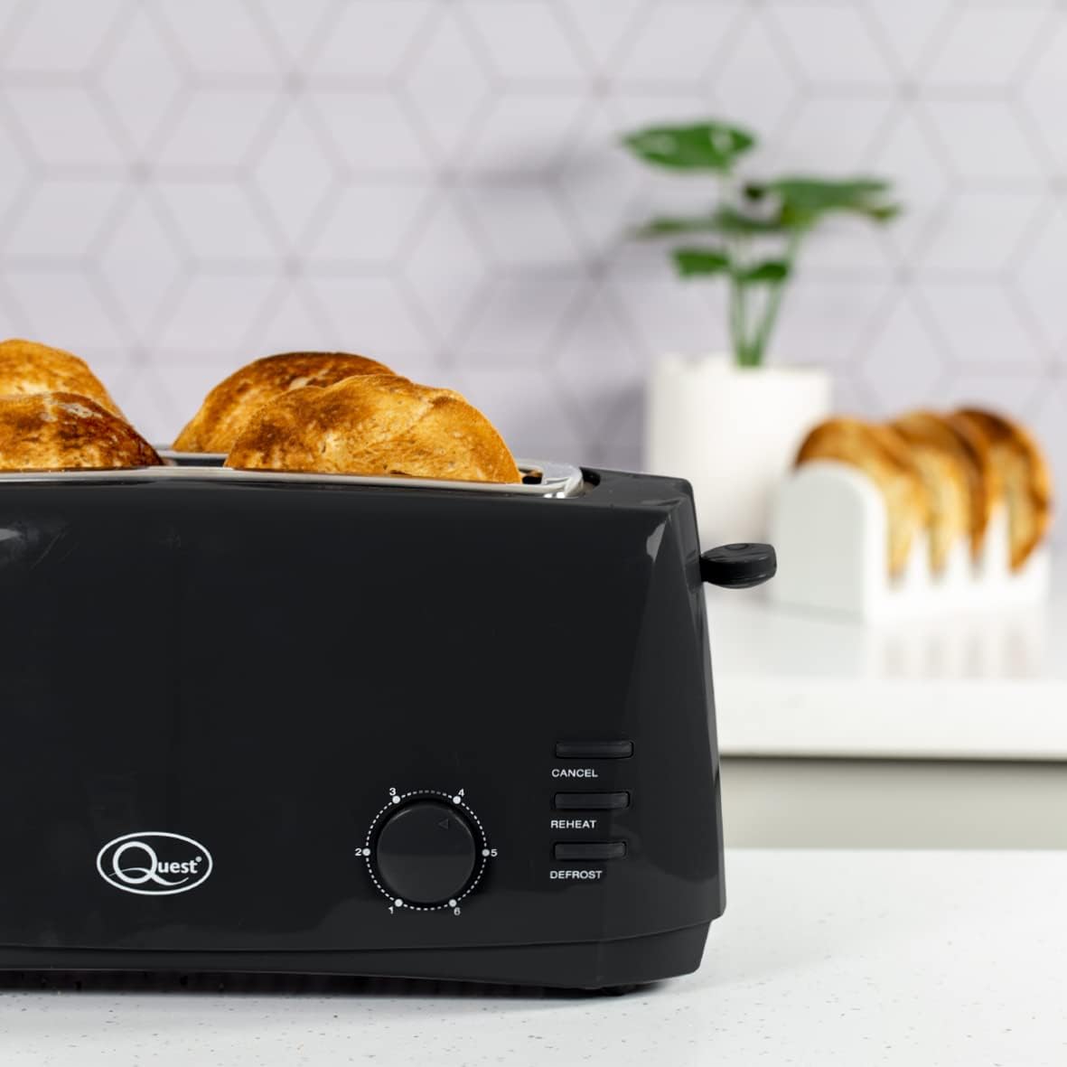 4-Scheiben Langschlitz-Toaster mit Auftaufunktion