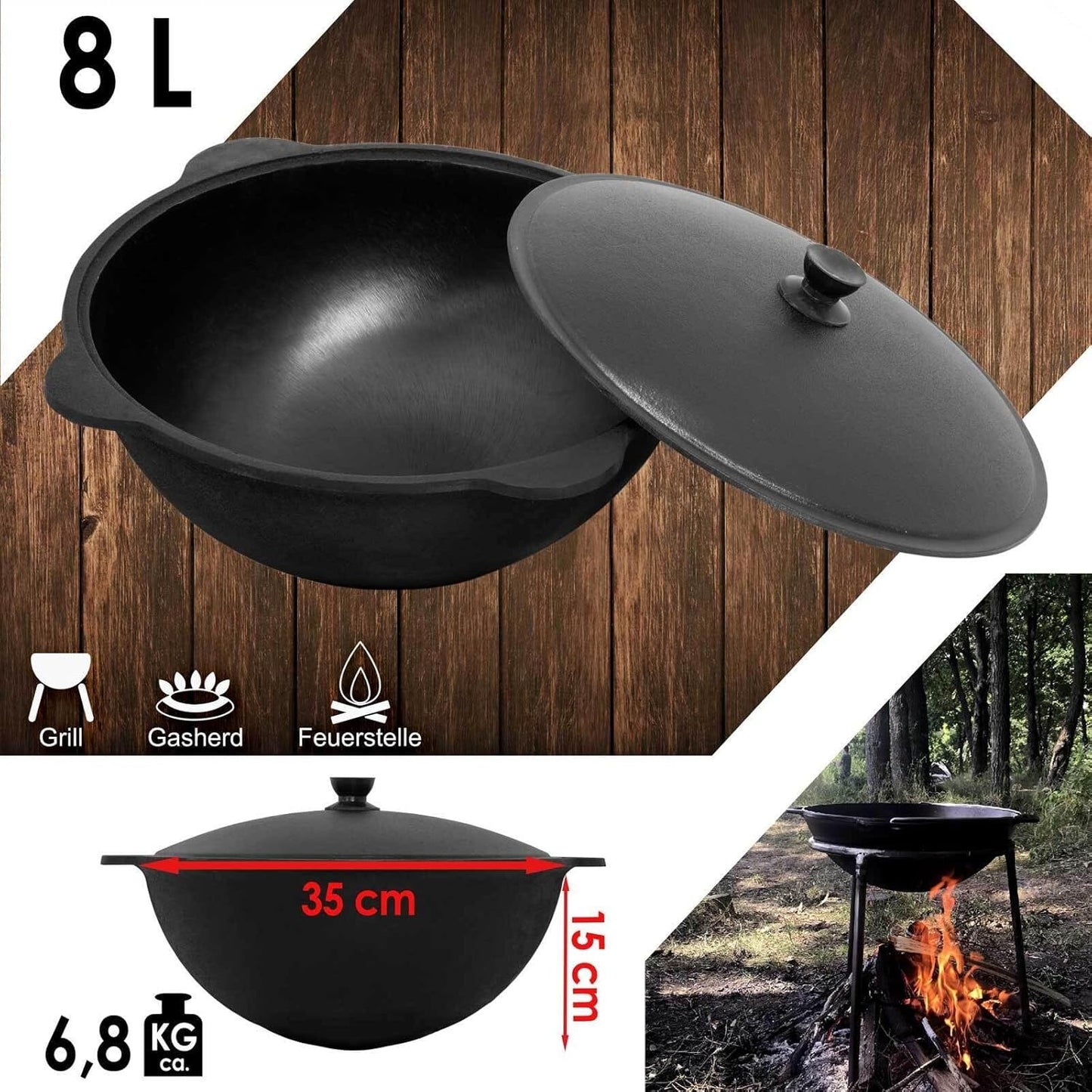 Utschak mit Kazan, Ø36 cm + 8 L