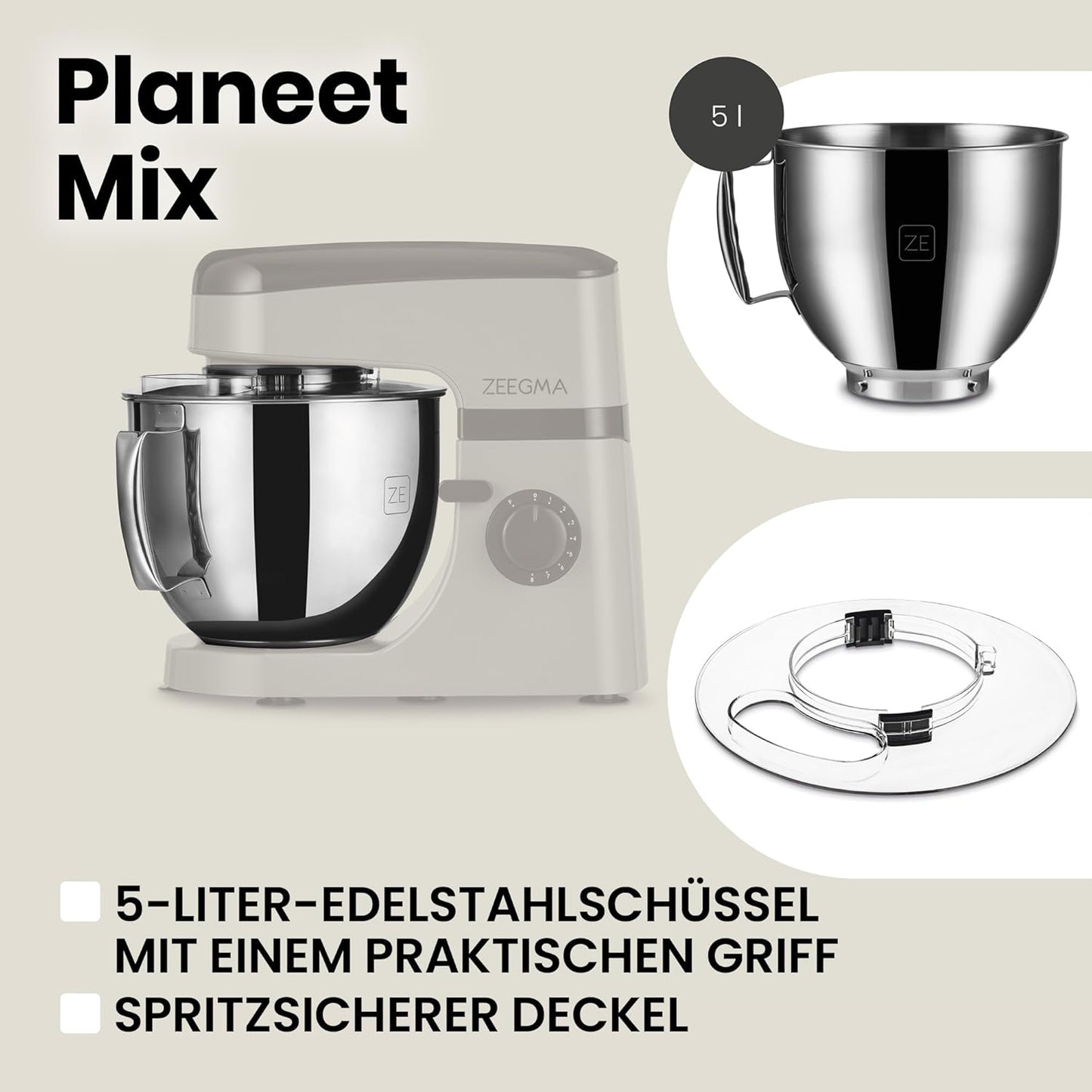 Planeet Mix Küchenmaschine, Planeet Mix Grau