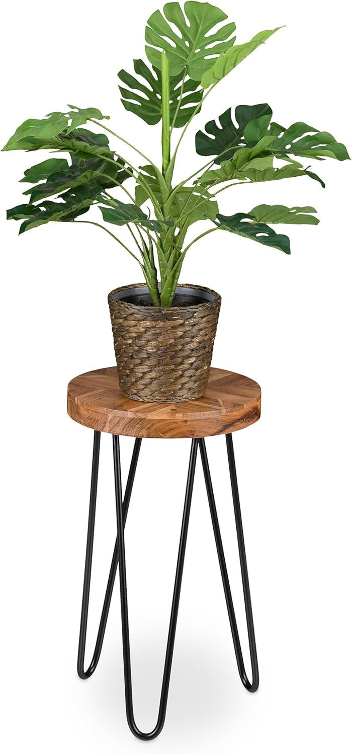 Runder Blumenhocker aus Akazienholz (42x25 cm)