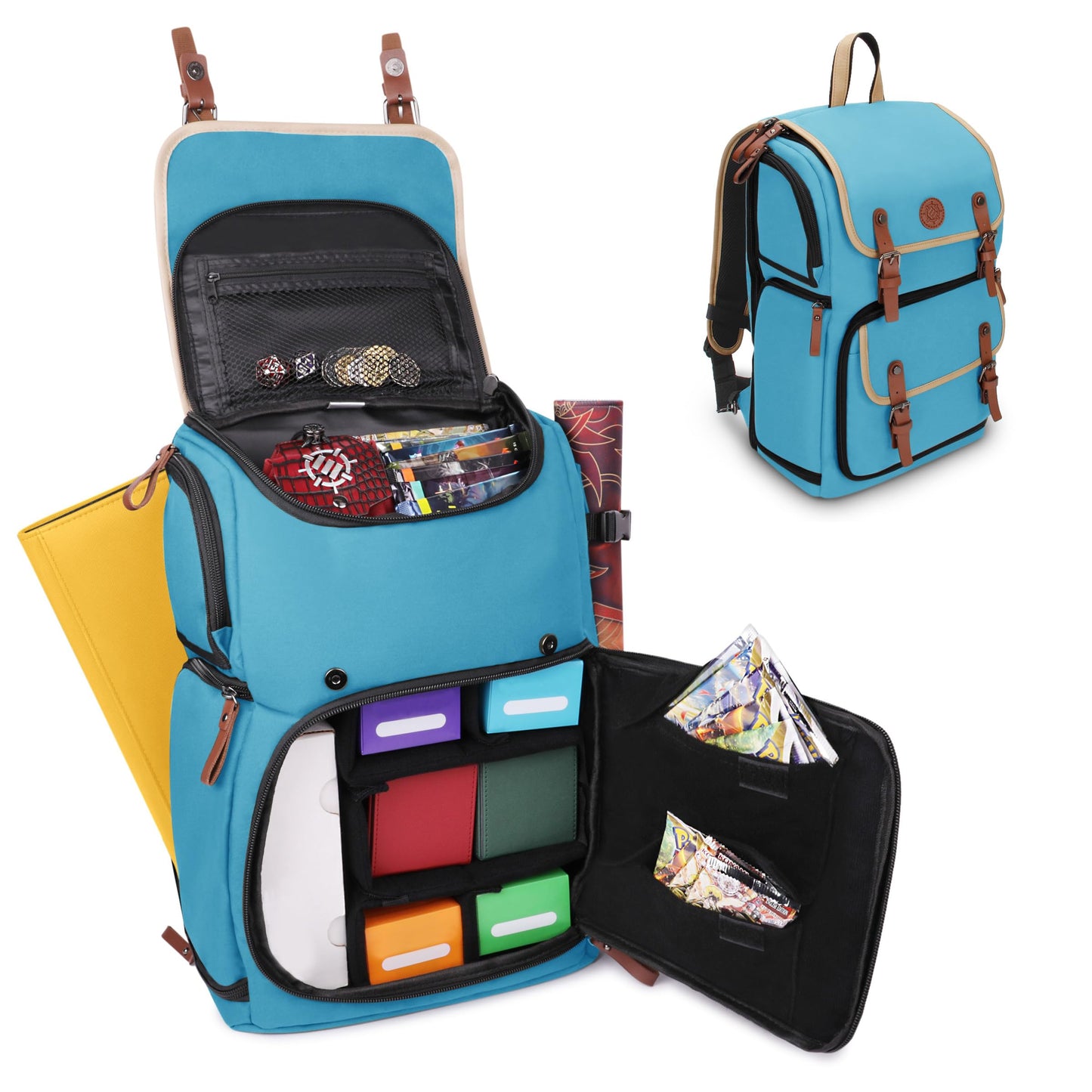 Sammelkarten-Aufbewahrungsbox-Rucksack, Einheitsgrösse Blau