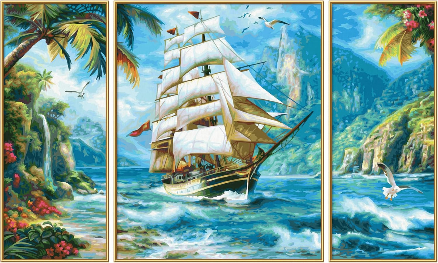 Malen nach Zahlen - Segelschiff in der Südsee