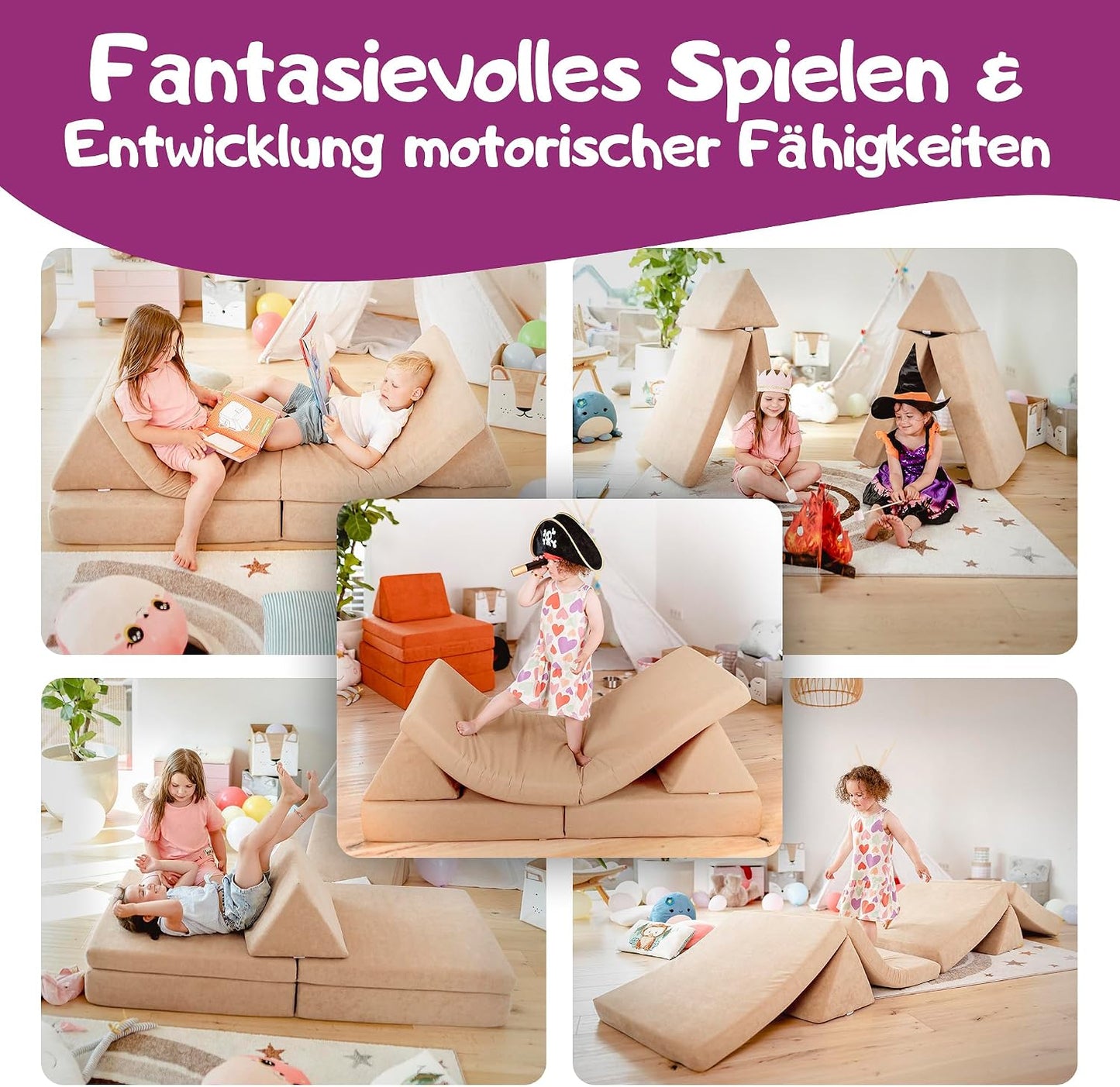 Spielsofa für Kinder, Strandbeige