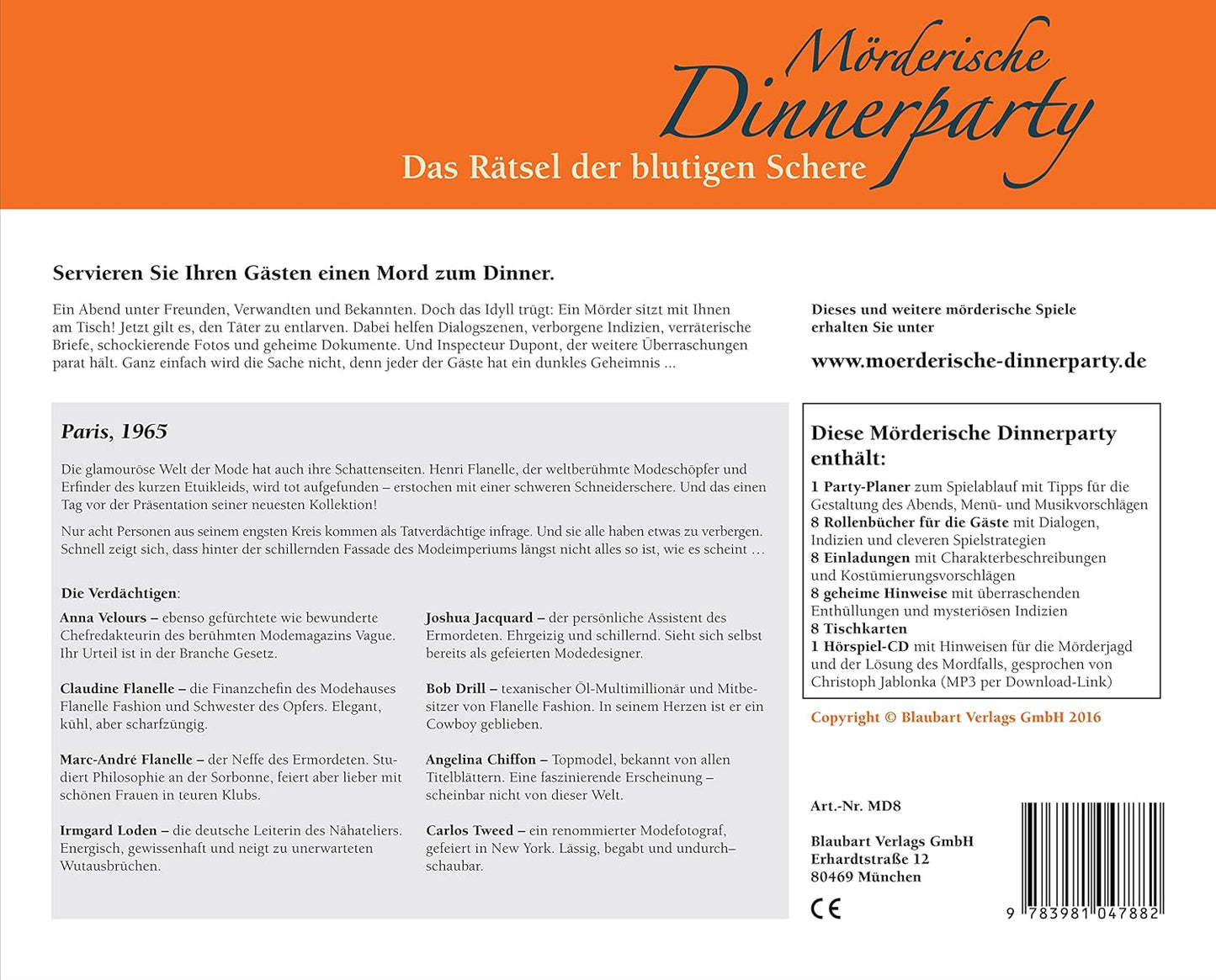 Mörderische Dinnerparty - Das Rätsel der blutigen Schere, Single