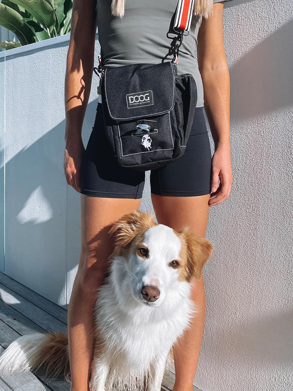 Hunde-Leckerli-Tasche mit Wasserflaschenfächern, Schwarz