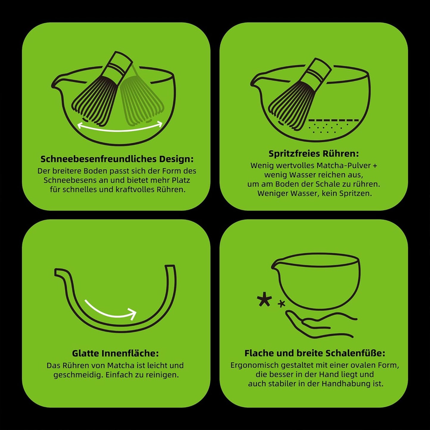 7-teiliges Matcha-Tee-Set, 7Stück/Set, Schüssel mit Ausgießer Farbverlauf Marine