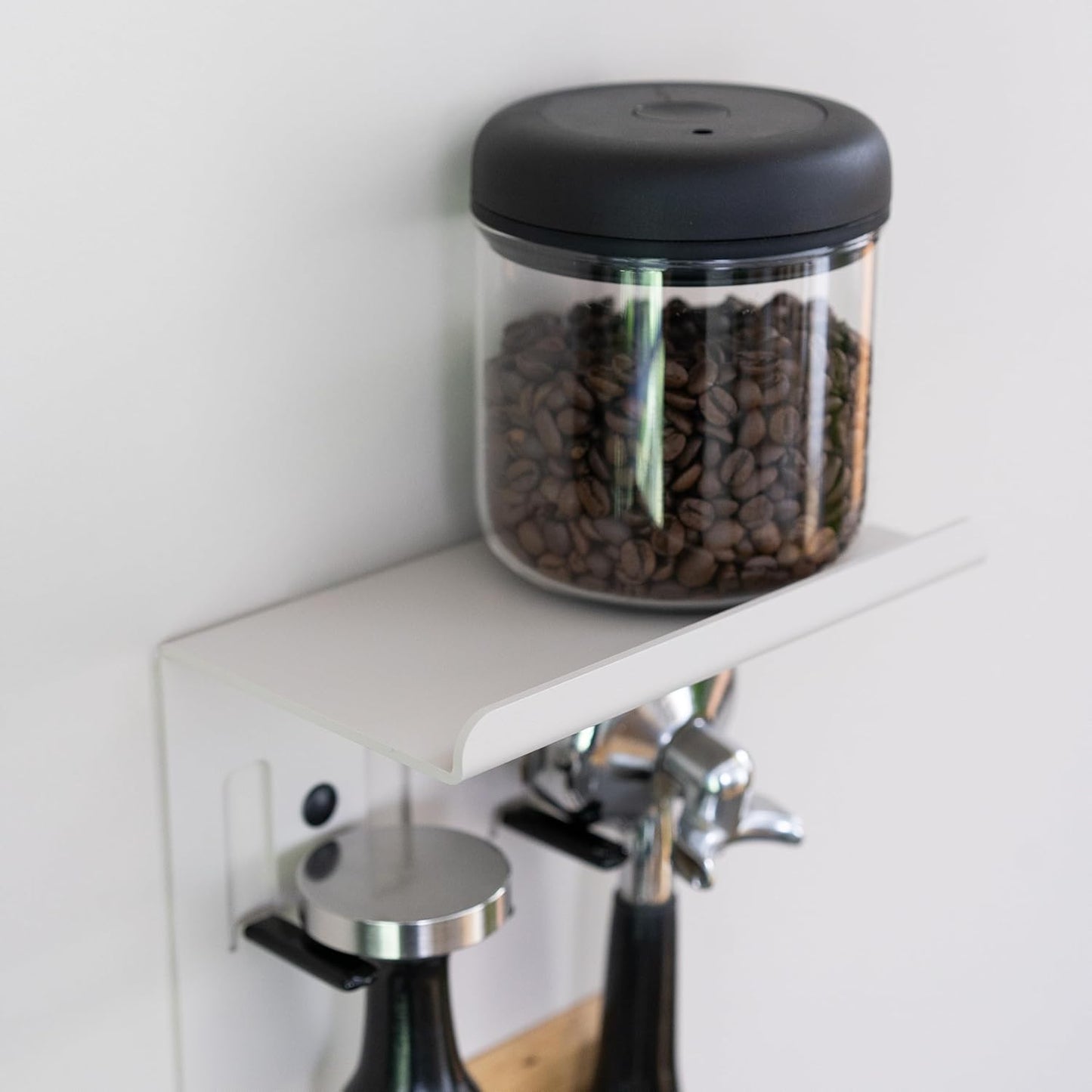 Barista Rack Mini mit Siebträgerhalterung, Helles Graubeige