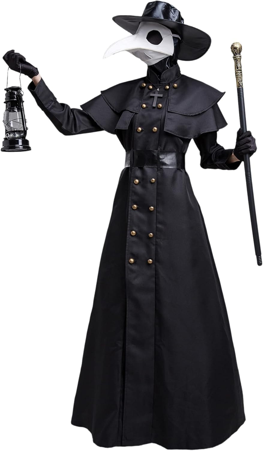 Mittelalter Steampunk Pest-Doktor, XL Schwarz