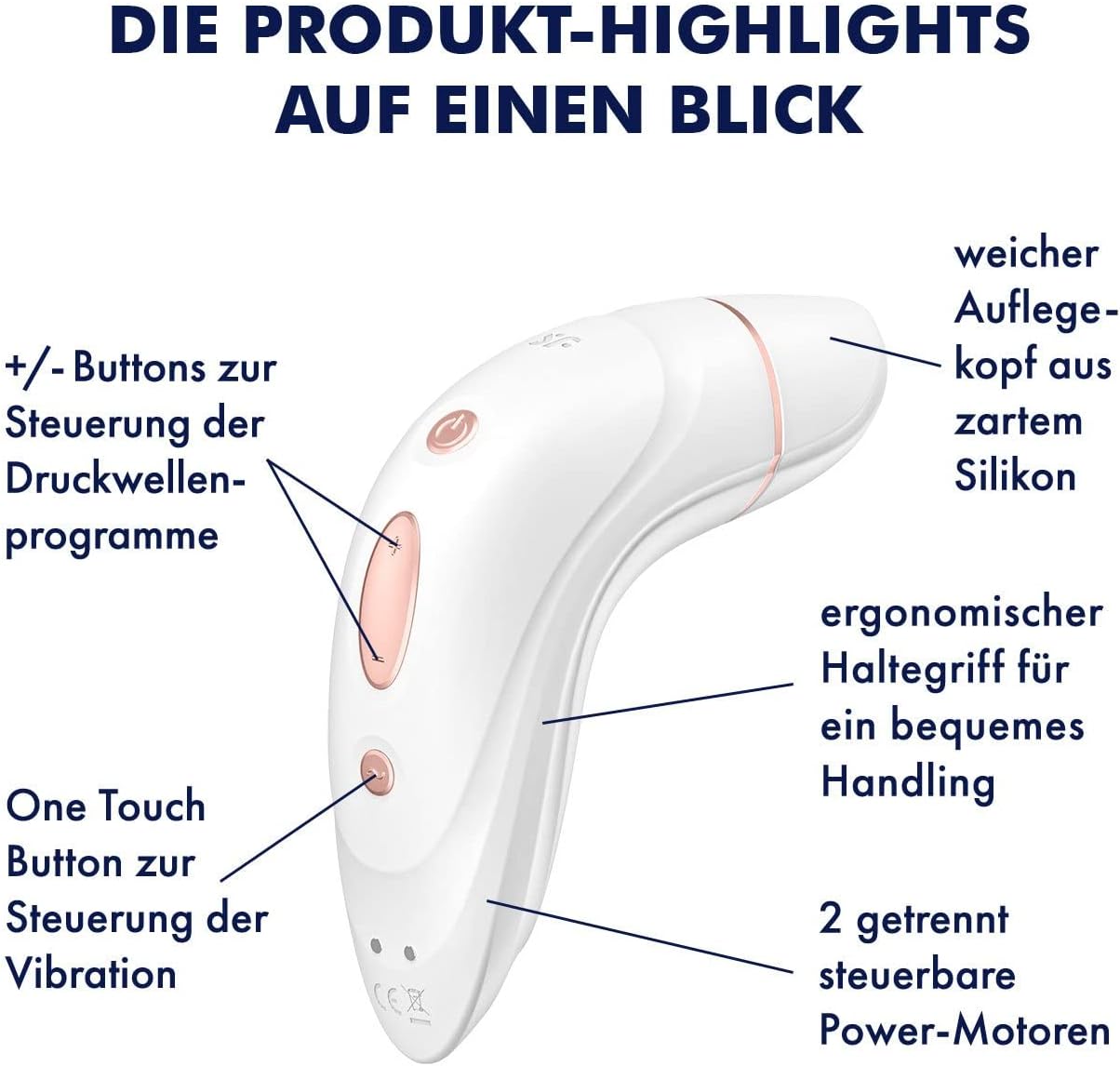 Druckwellenvibrator mit Vibration (11 Intensitäten), Pro Plus Vibration