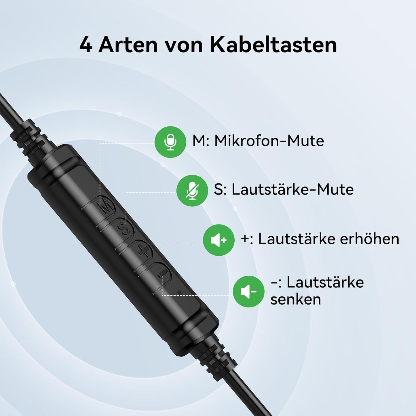 Headset mit Mikrofon, Deep Black