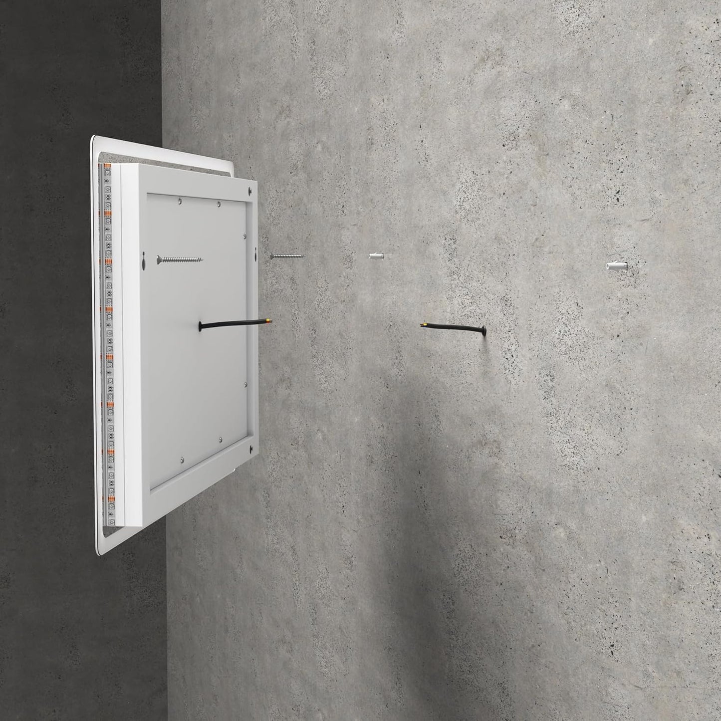 Badezimmerspiegel mit LED-Licht, energiesparend, 60L x 40B cm Silber