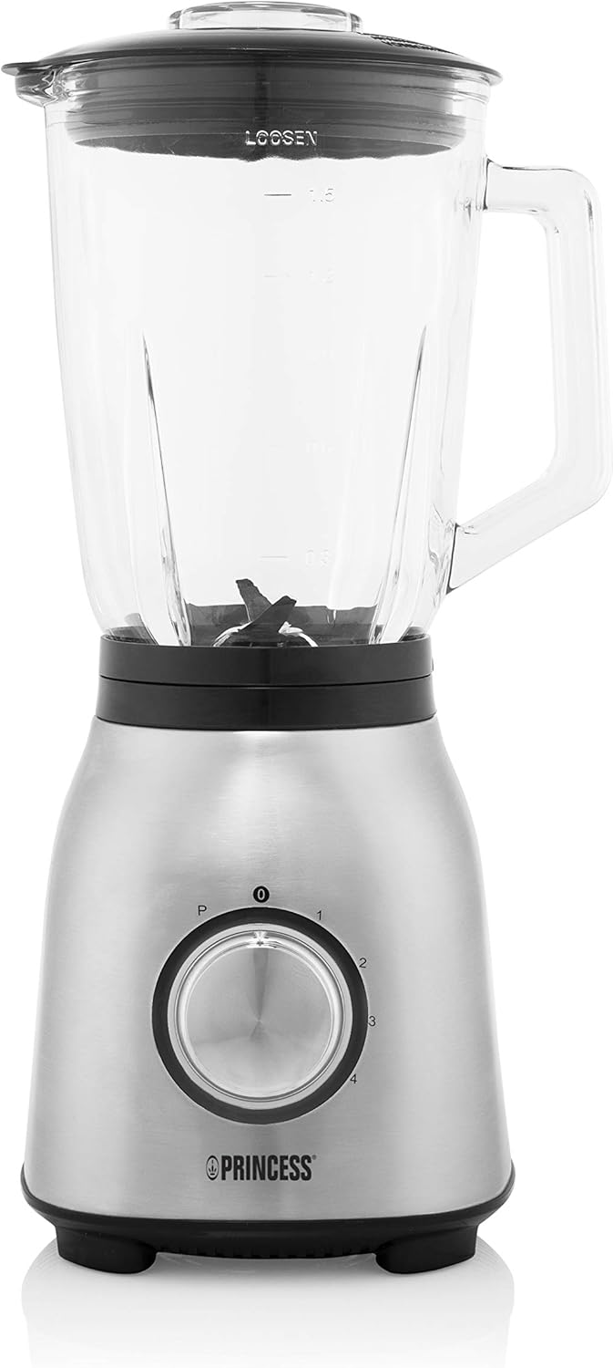 Standmixer mit Glasbehälter, Rostfreier Stahl, Gebürstet
