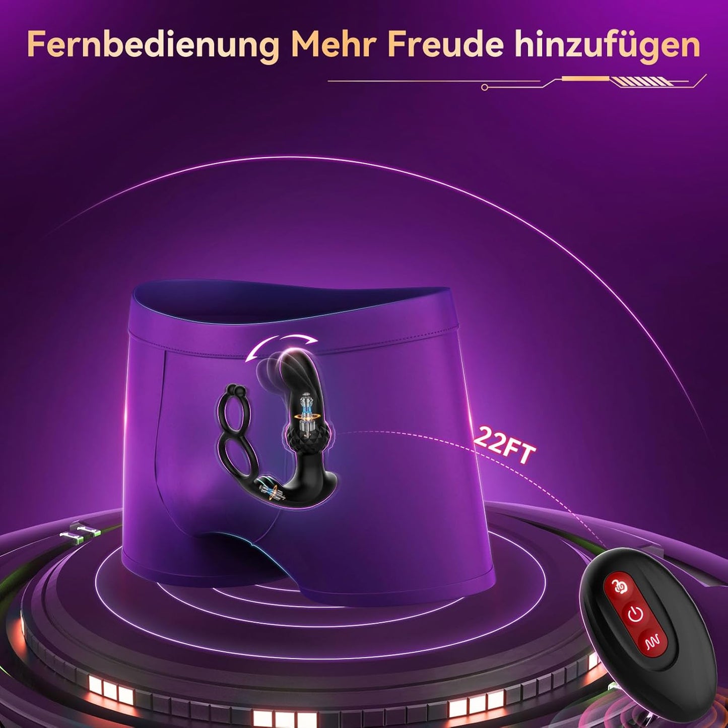 Analvibrator mit Cock Rings und Fernbedienung