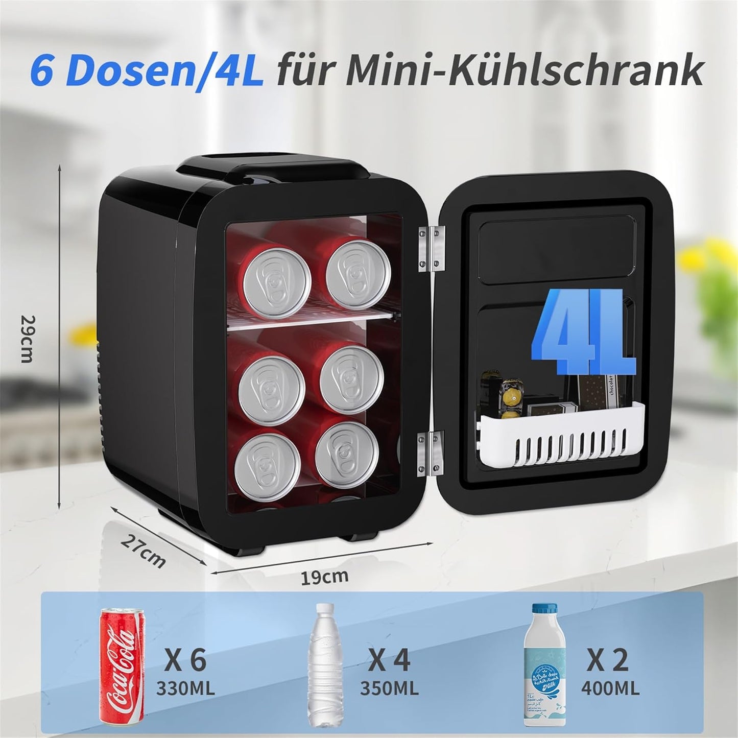 Mini-Kühlschrank, Schwarz