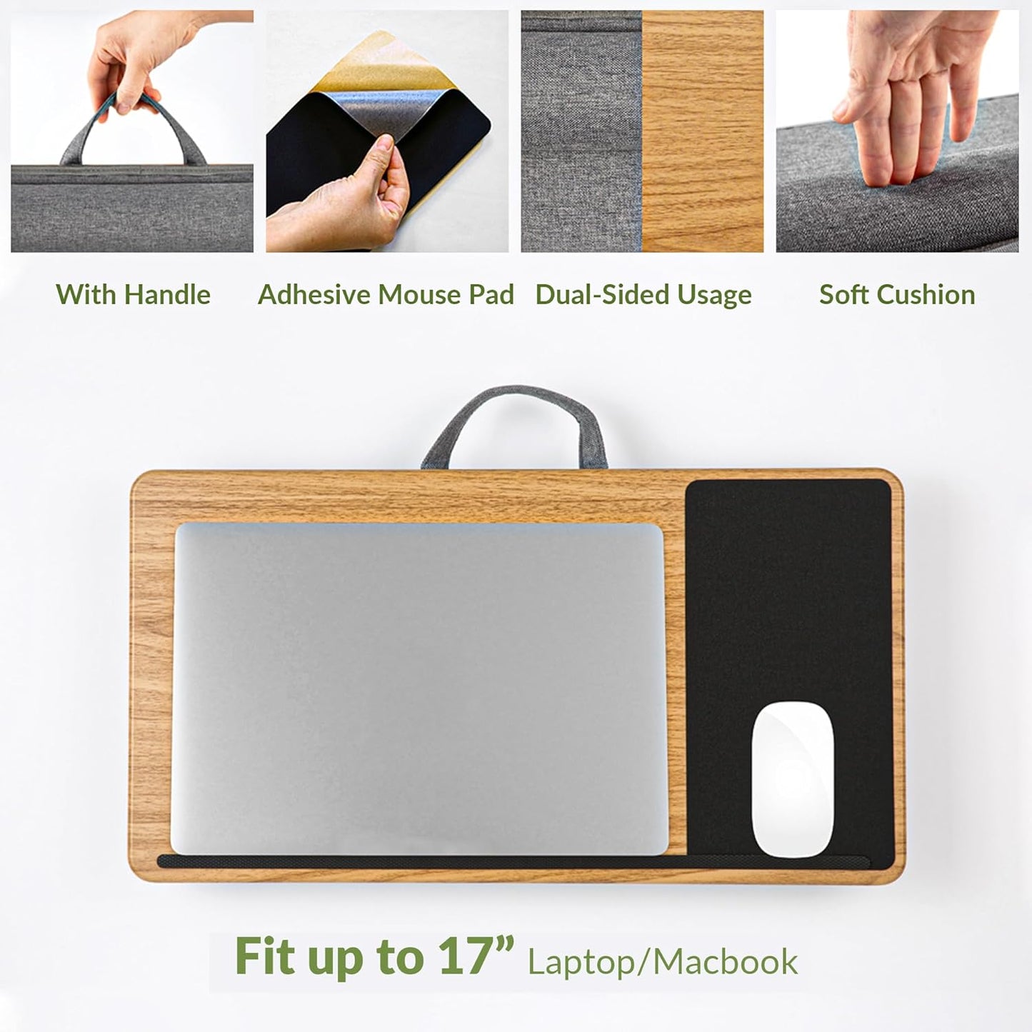 Laptopkissen mit Kissentablett, 30.5 x 57 x 4.5 cm
