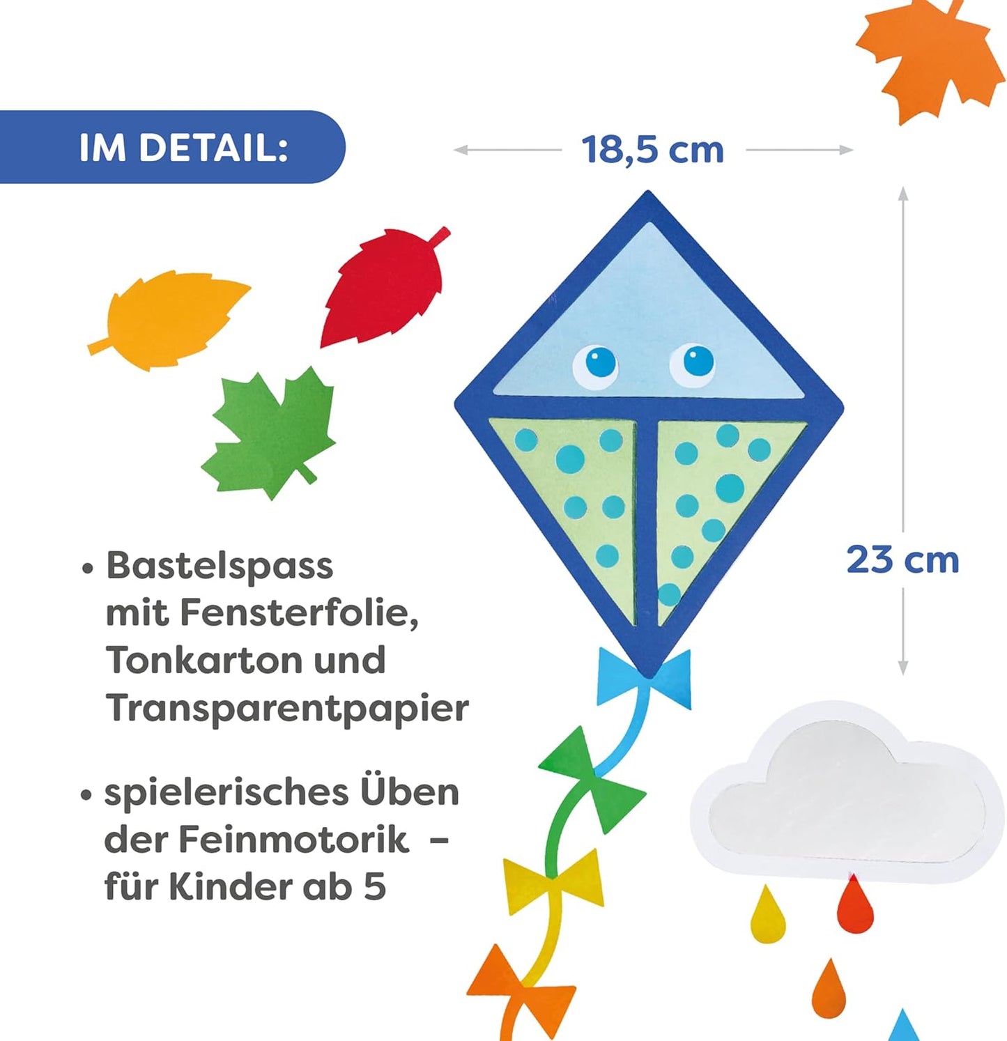 2er Bastelset Fensterbilder Drachensteigen und Waldtiere, 2014004