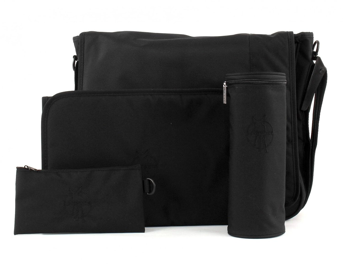 Casual Messenger Bag, Patchwork Schwarz