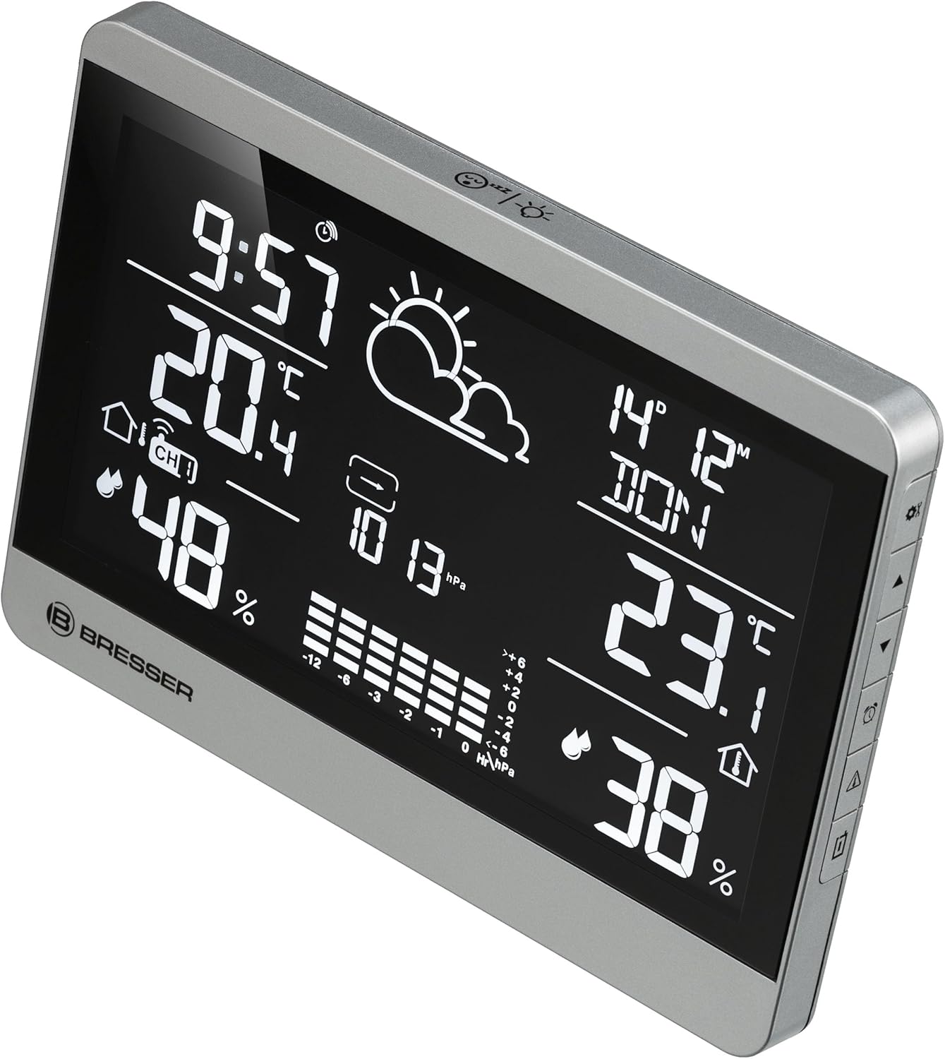 ClimateTemp NDH-NEO Wetterstation mit Aussensensor und Frostwarnung, Querformat